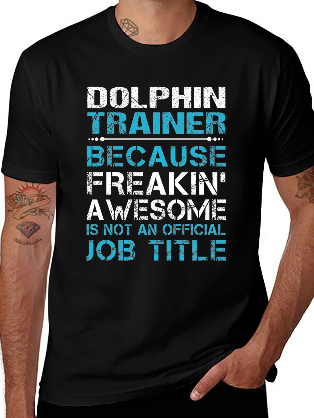 Dolphin Trainer Graphic Tee - Awesome Job Title Alternative