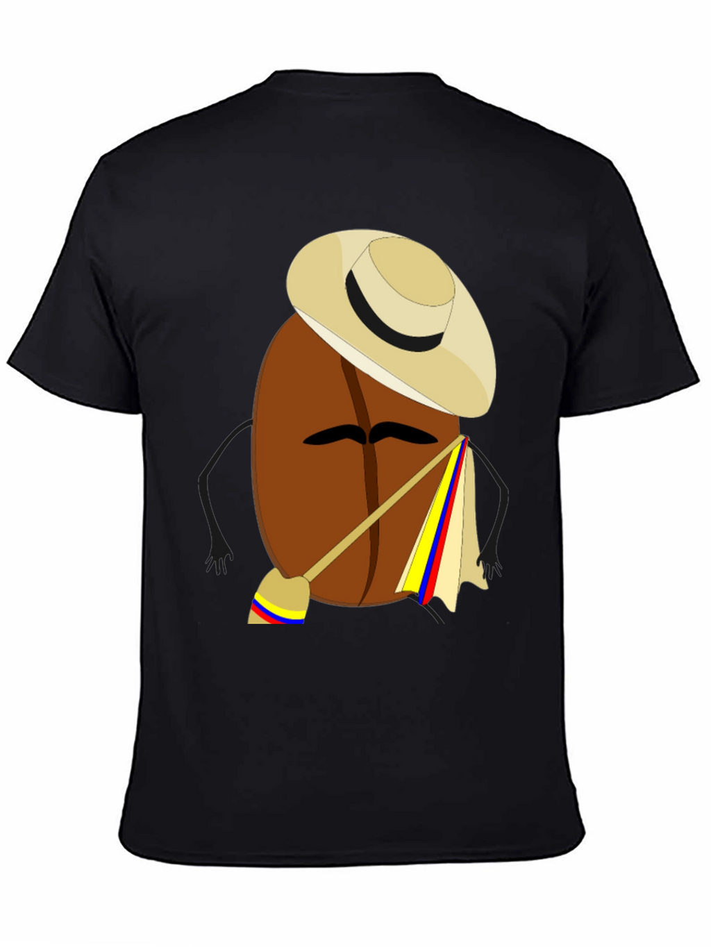 Colombian Coffee Bean Cartoon T-Shirt