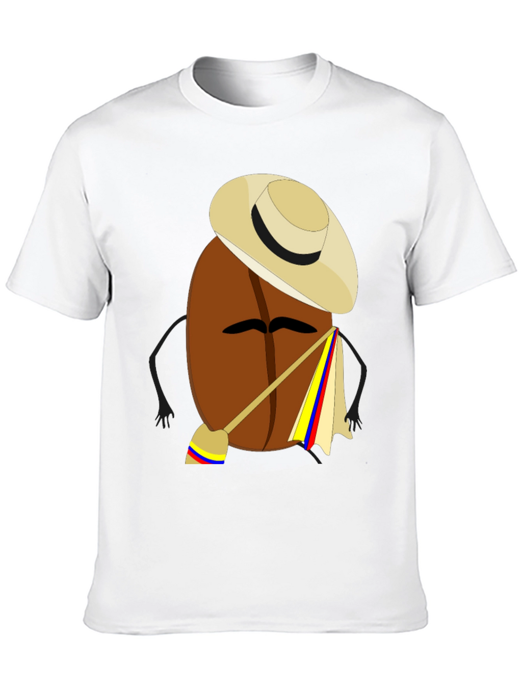 Colombian Coffee Bean Cartoon T-Shirt