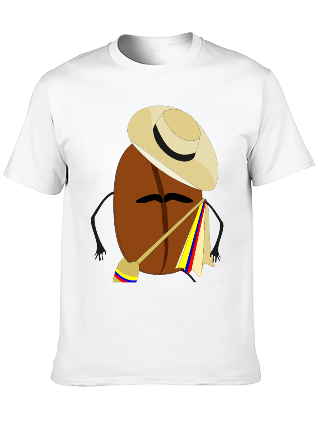Colombian Coffee Bean Cartoon T-Shirt