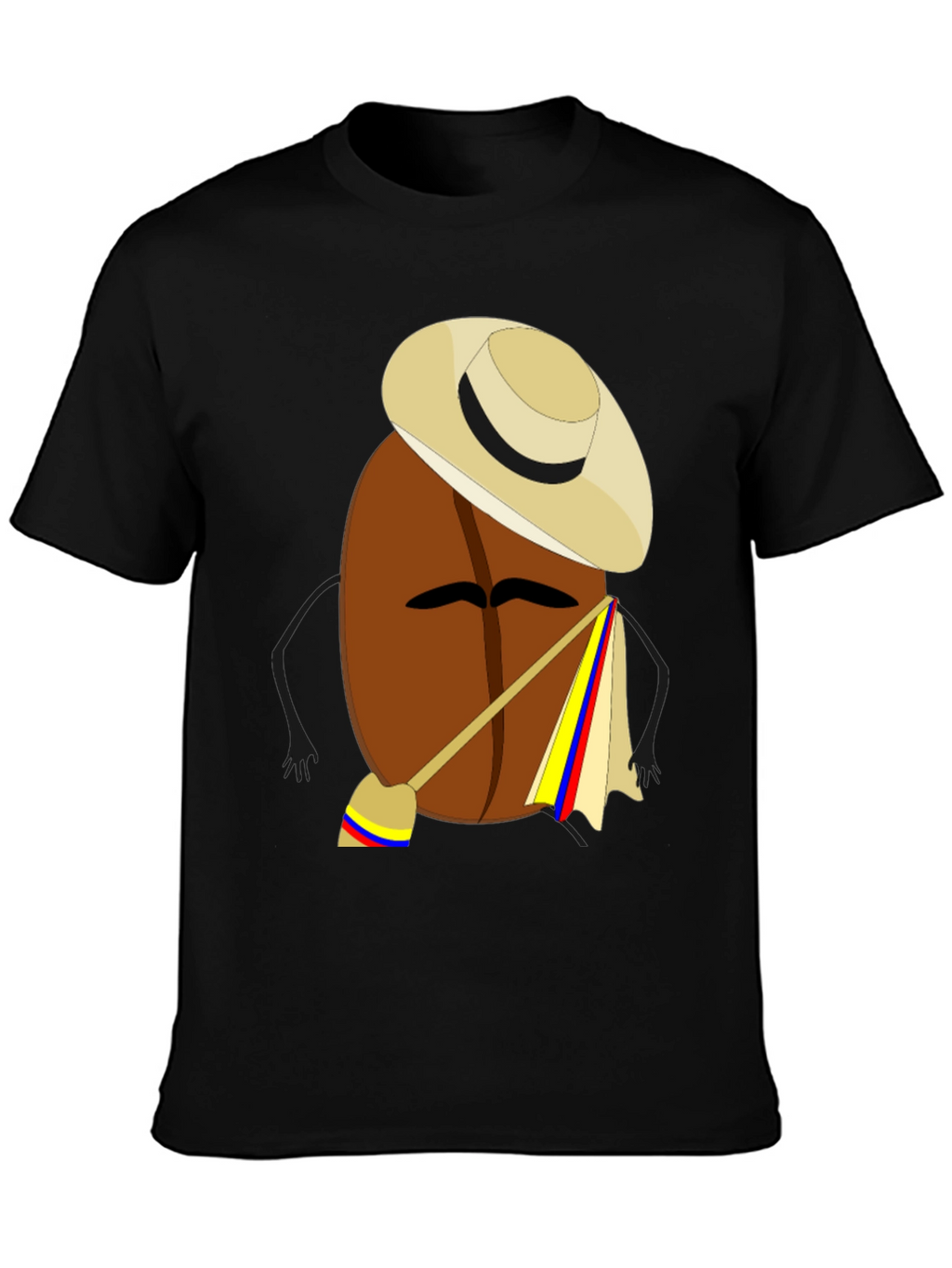 Colombian Coffee Bean Cartoon T-Shirt