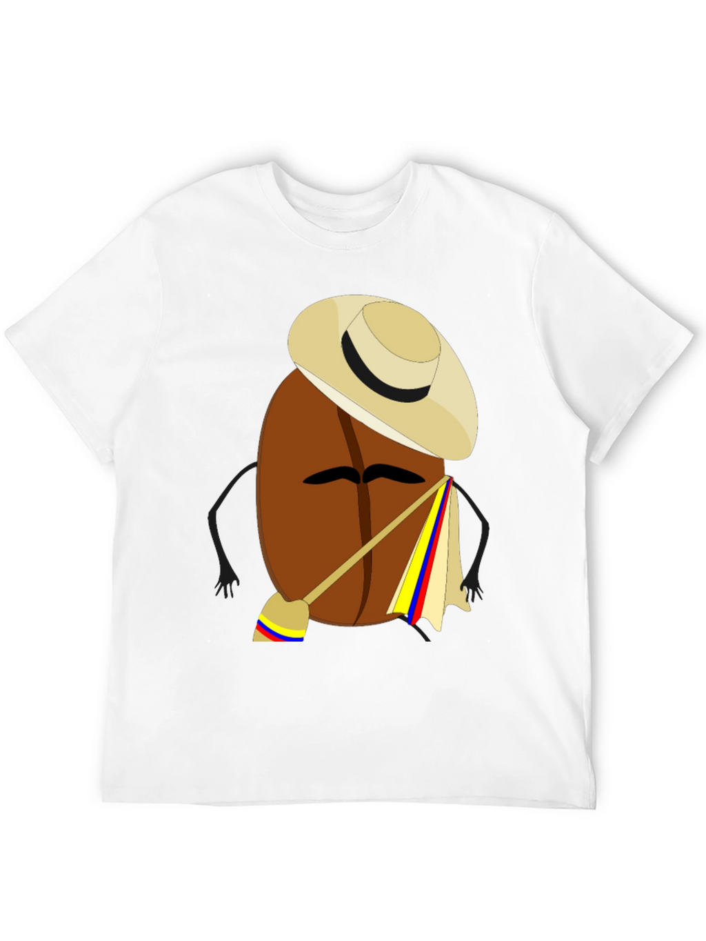 Colombian Coffee Bean Cartoon T-Shirt