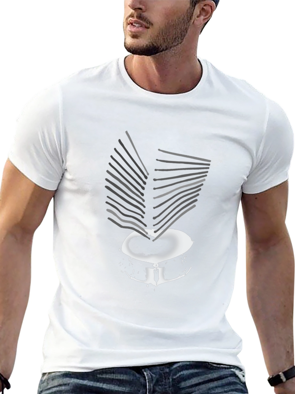 Drum Kit Graphic Tee - Black Cotton Casual T-Shirt