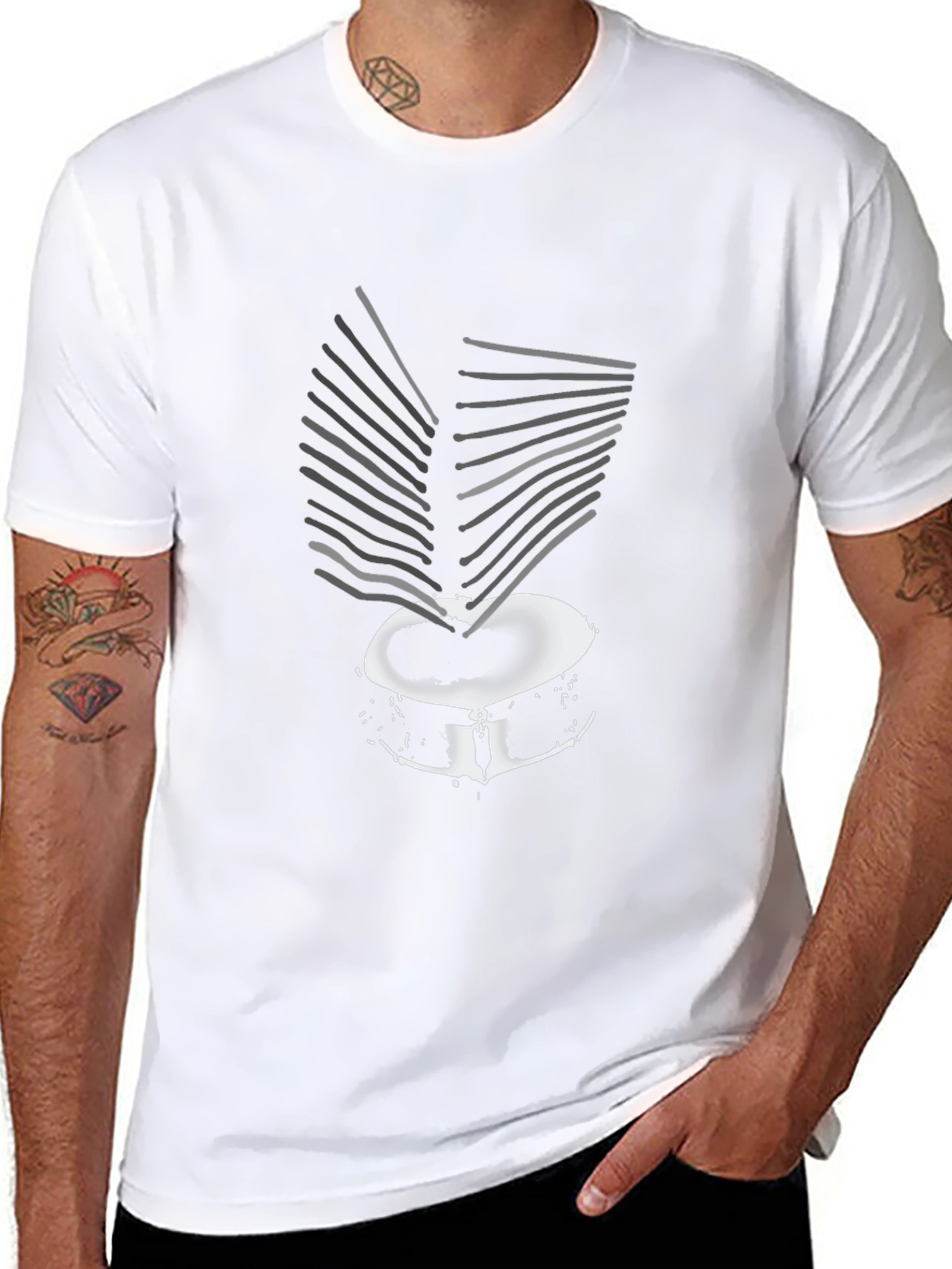 Drum Kit Graphic Tee - Black Cotton Casual T-Shirt