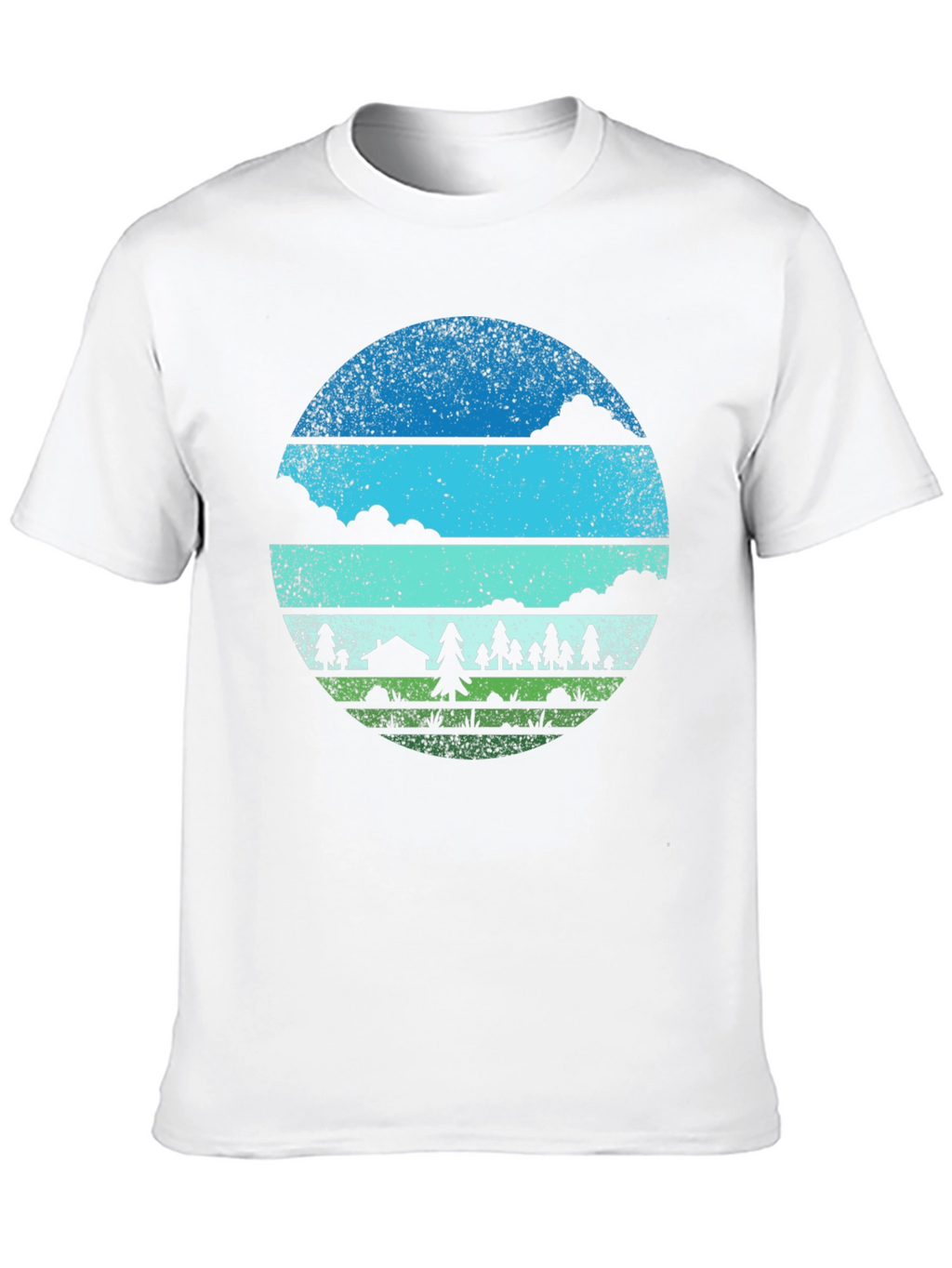 Outdoor Adventure Graphic Tee - Camping Scene