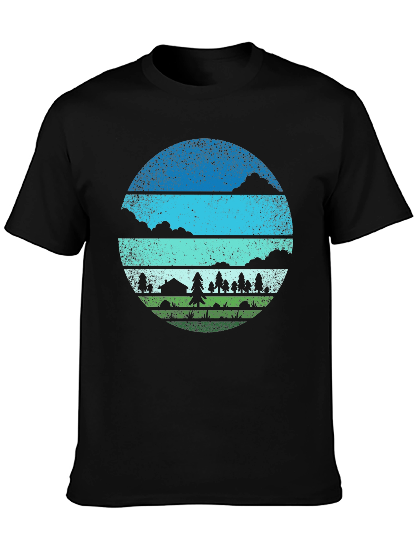 Outdoor Adventure Graphic Tee - Camping Scene