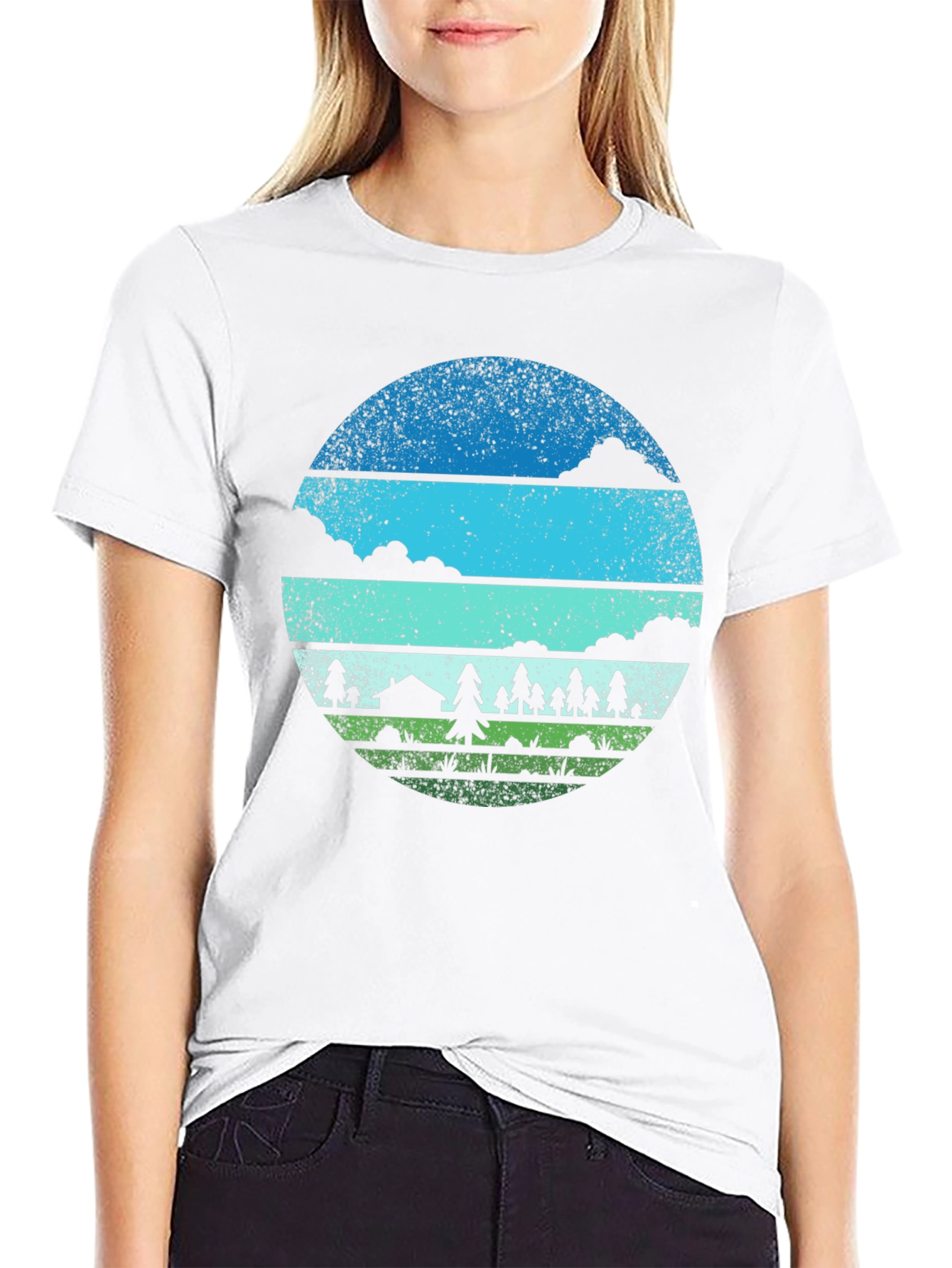 Outdoor Adventure Graphic Tee - Camping Scene