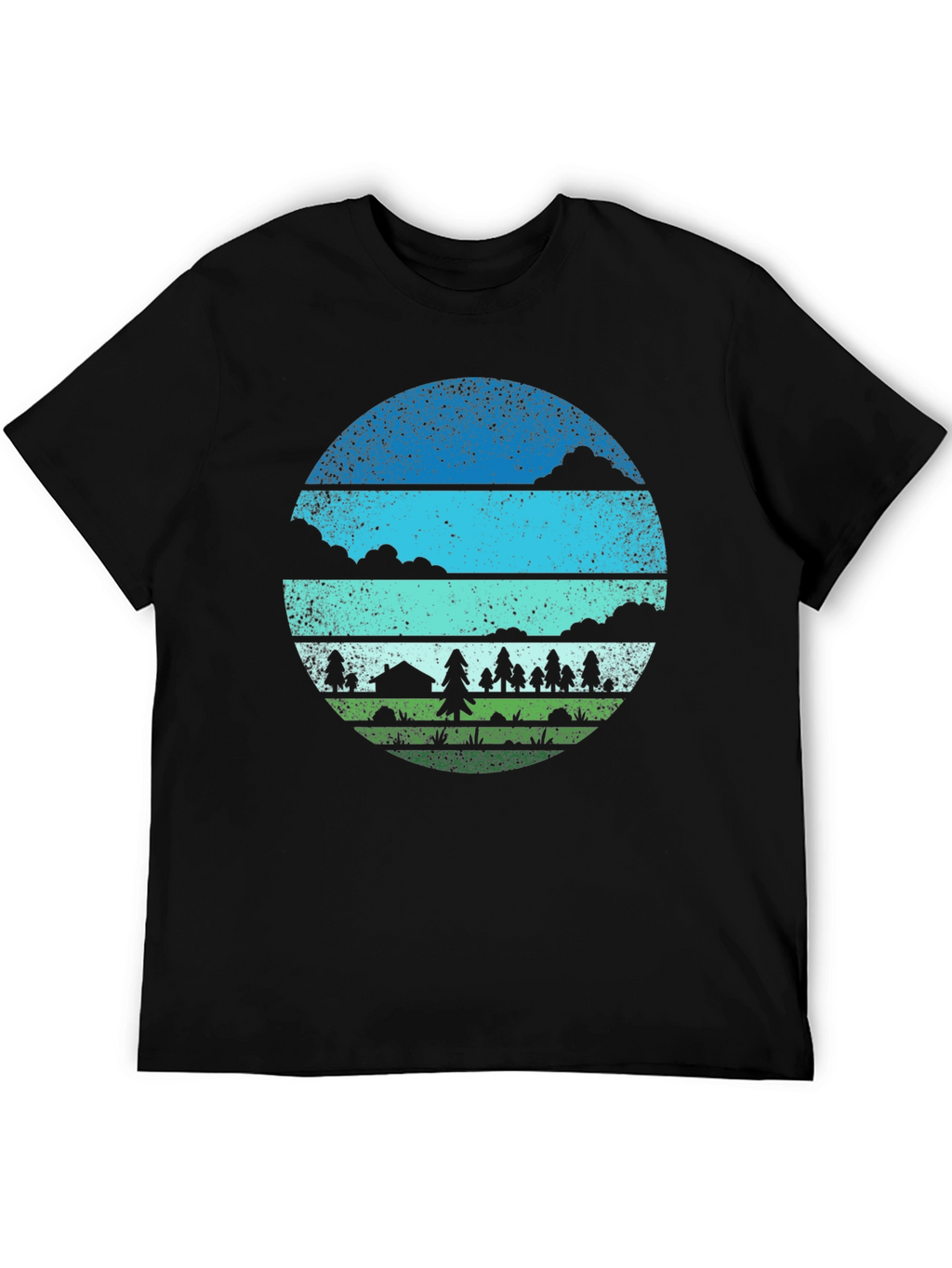 Outdoor Adventure Graphic Tee - Camping Scene