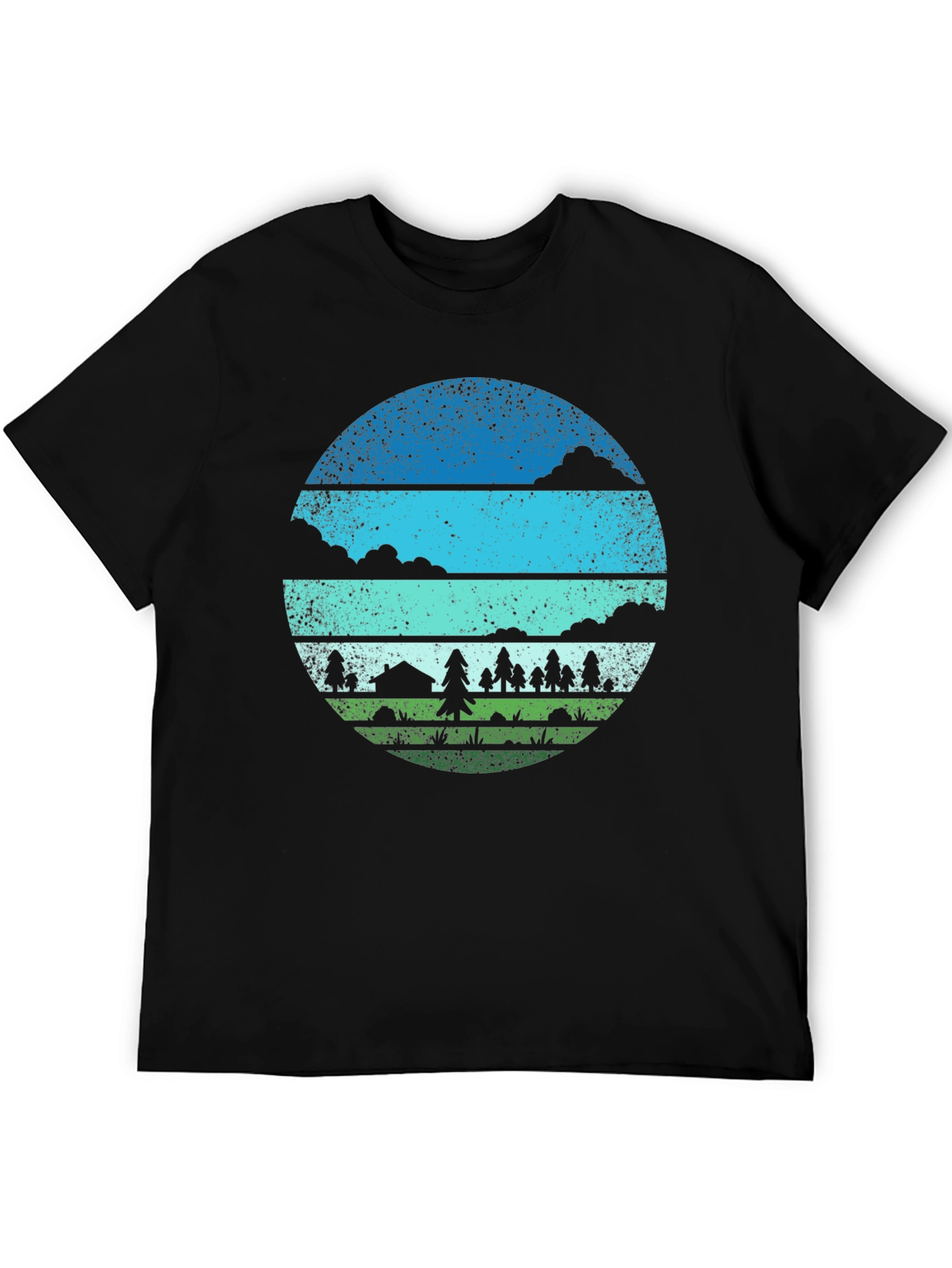Outdoor Adventure Graphic Tee - Camping Scene