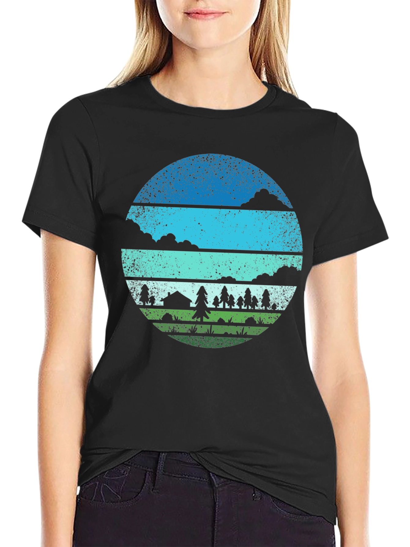 Outdoor Adventure Graphic Tee - Camping Scene