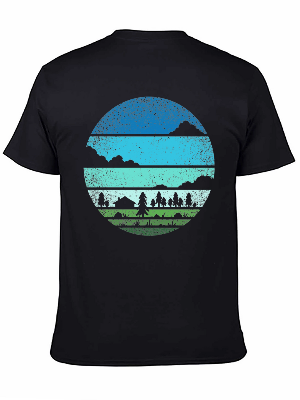 Outdoor Adventure Graphic Tee - Camping Scene