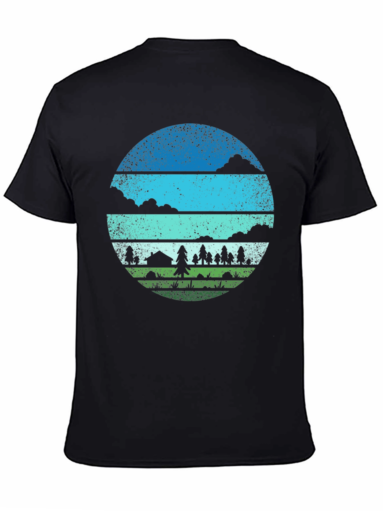 Outdoor Adventure Graphic Tee - Camping Scene