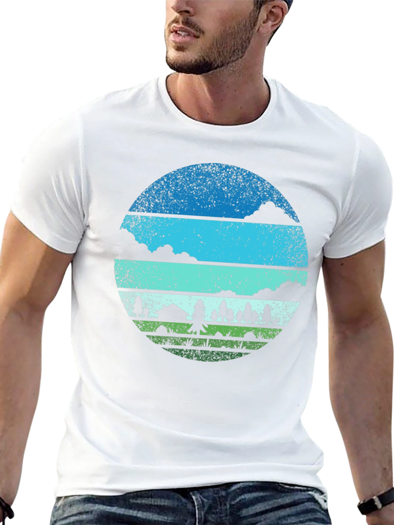 Outdoor Adventure Graphic Tee - Camping Scene