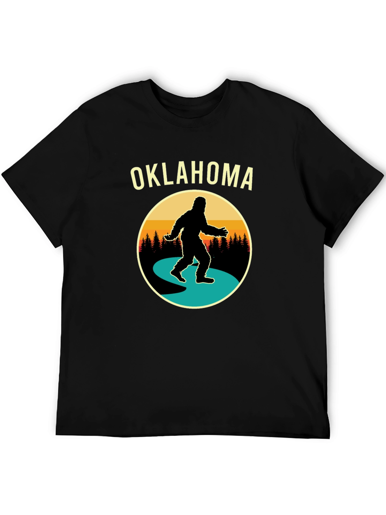 Oklahoma Bigfoot T-Shirt - Retro Sasquatch Tee