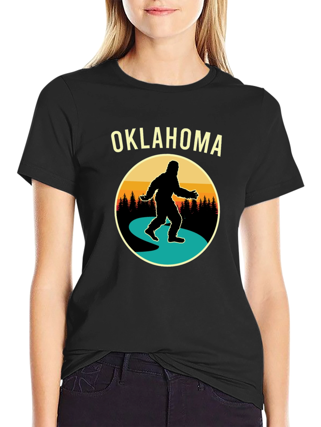 Oklahoma Bigfoot T-Shirt - Retro Sasquatch Tee