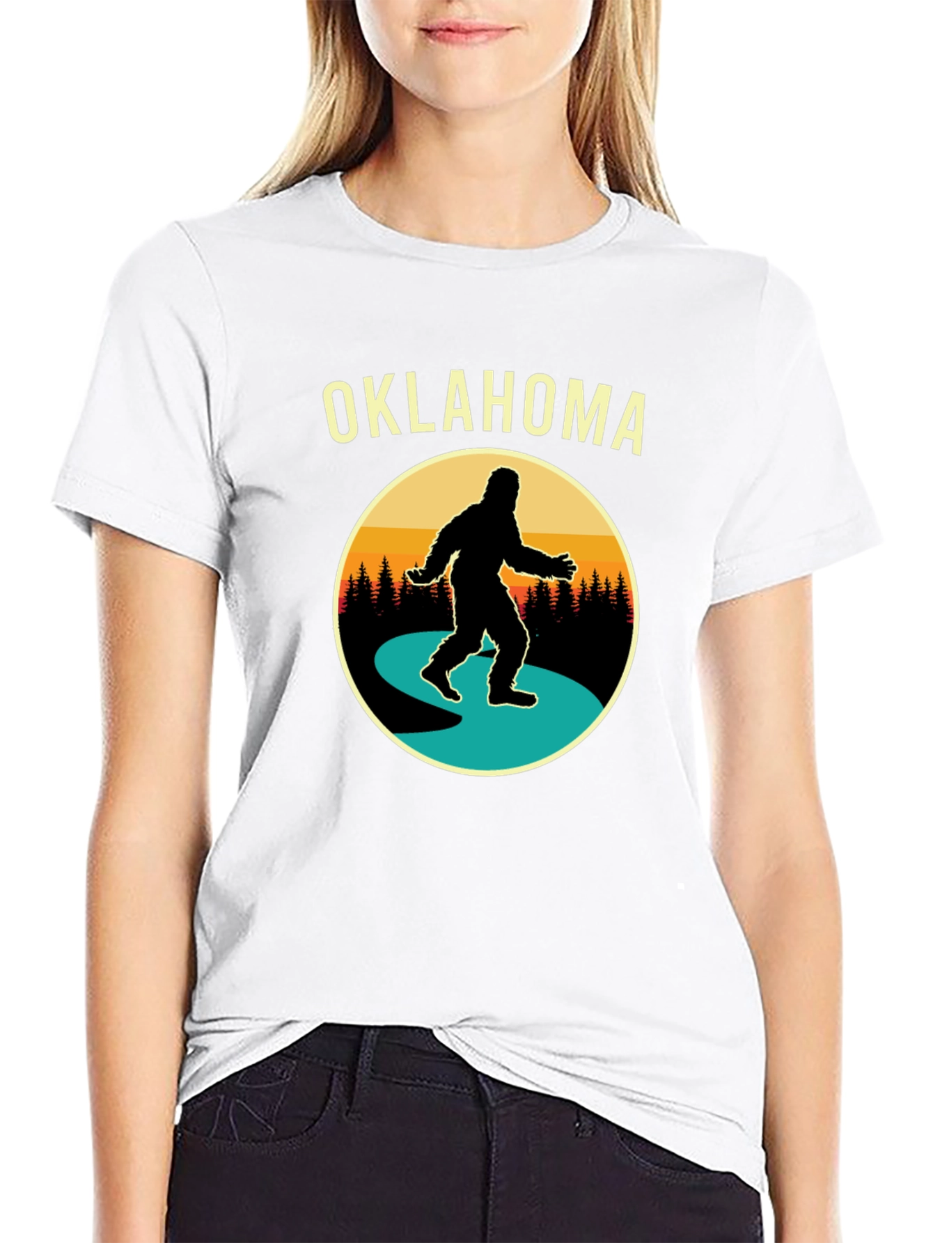 Oklahoma Bigfoot T-Shirt - Retro Sasquatch Tee