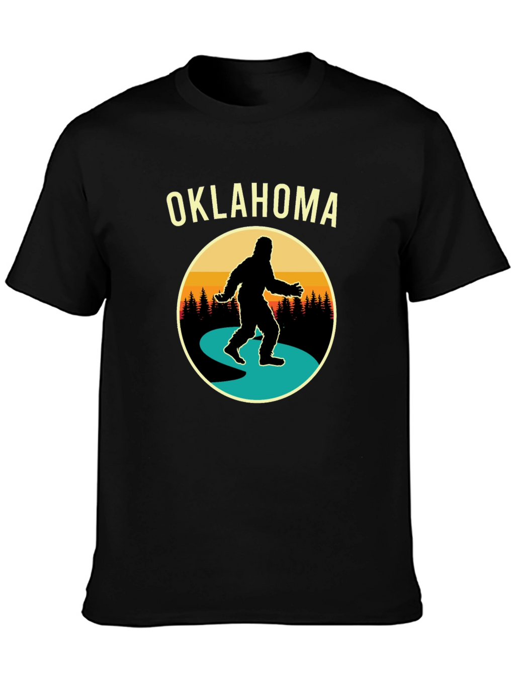 Oklahoma Bigfoot T-Shirt - Retro Sasquatch Tee