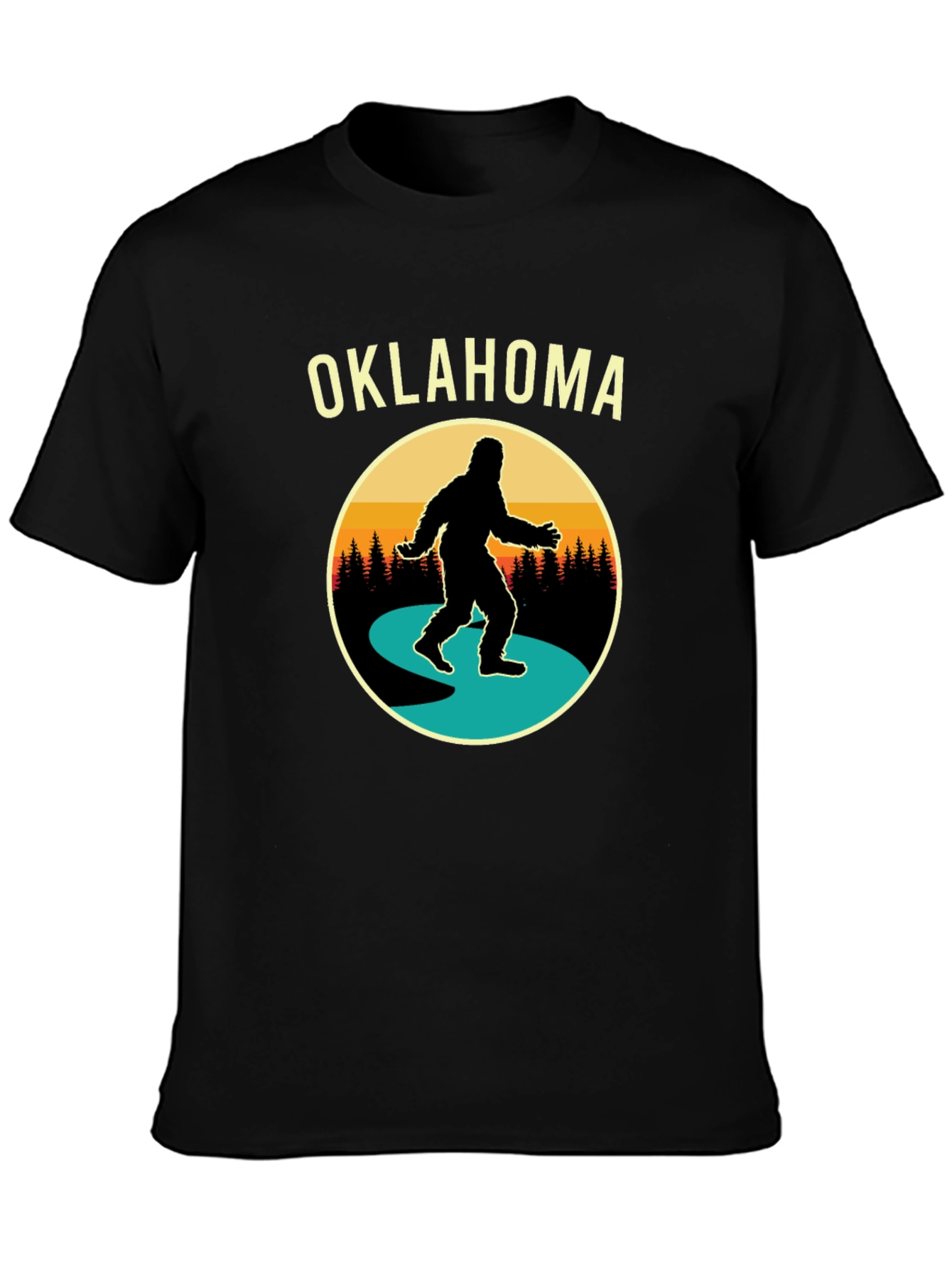 Oklahoma Bigfoot T-Shirt - Retro Sasquatch Tee