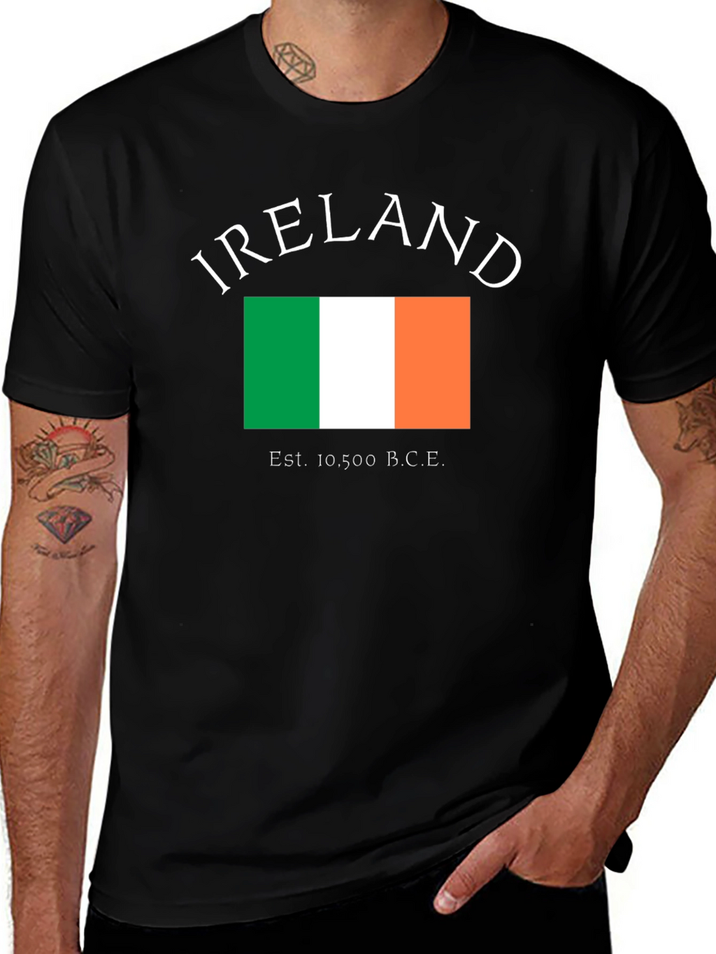Ireland Flag T-Shirt - Black