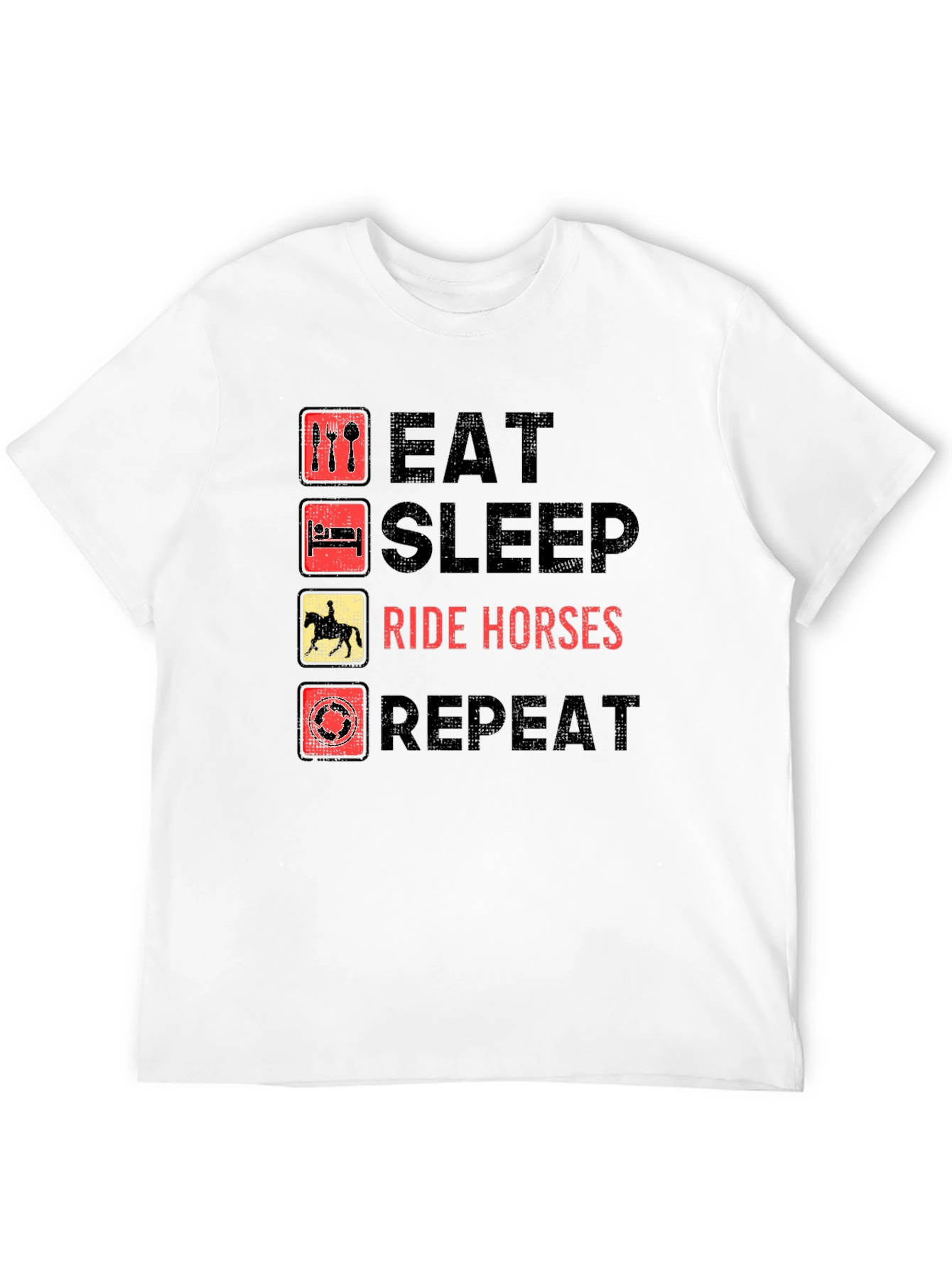 Eat Sleep Ride Horses Repeat Black T-Shirt