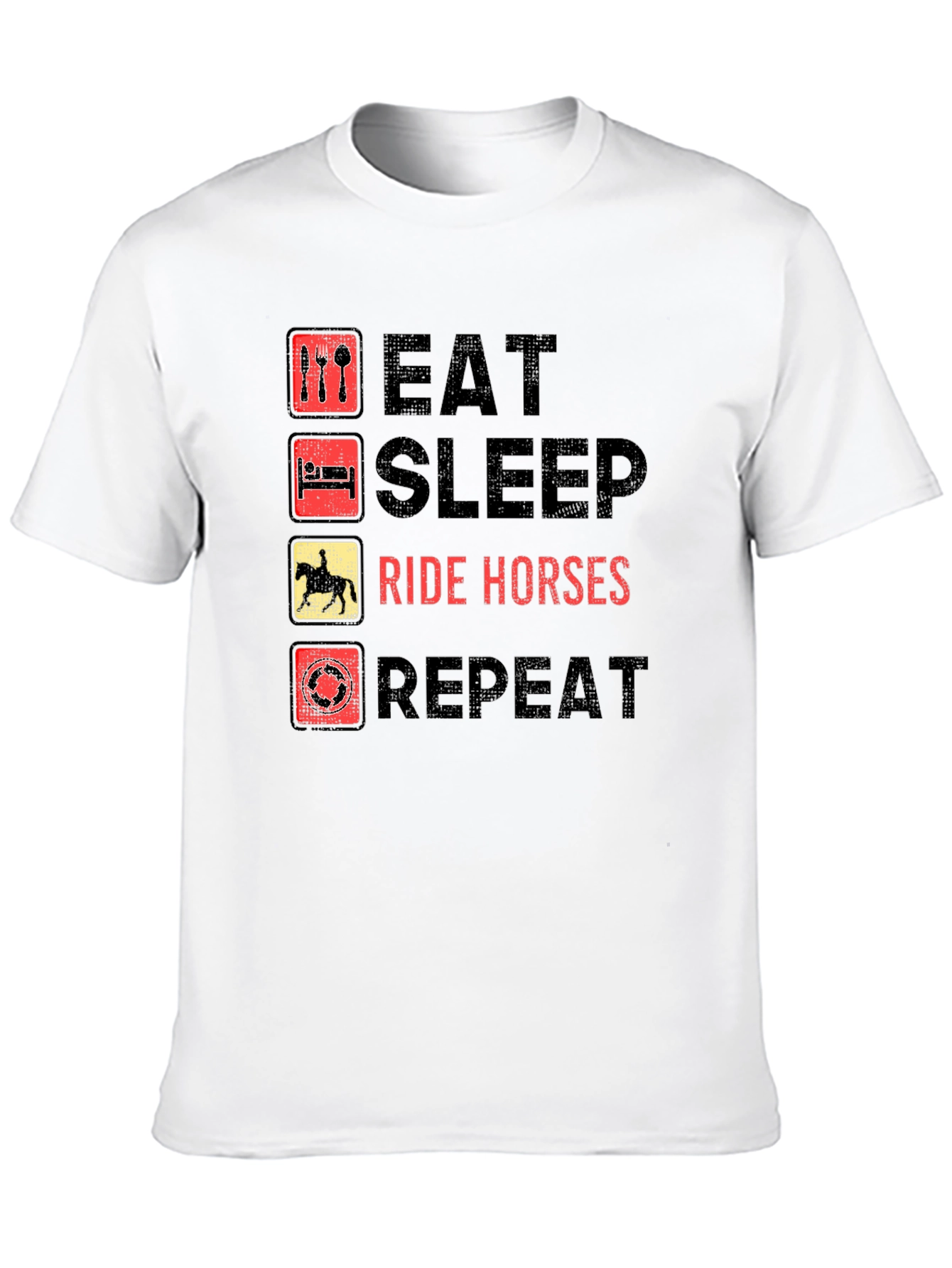 Eat Sleep Ride Horses Repeat Black T-Shirt