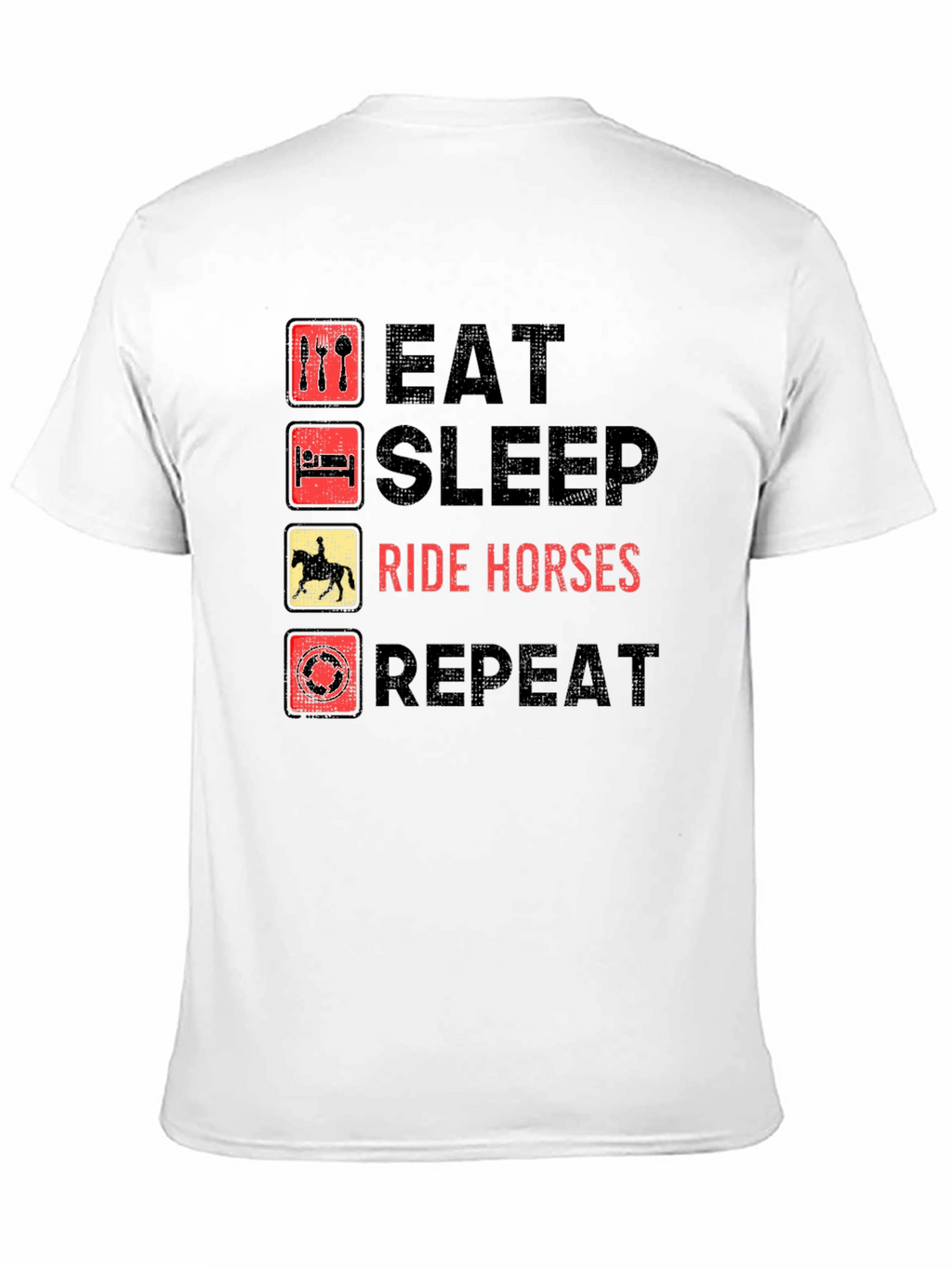 Eat Sleep Ride Horses Repeat Black T-Shirt