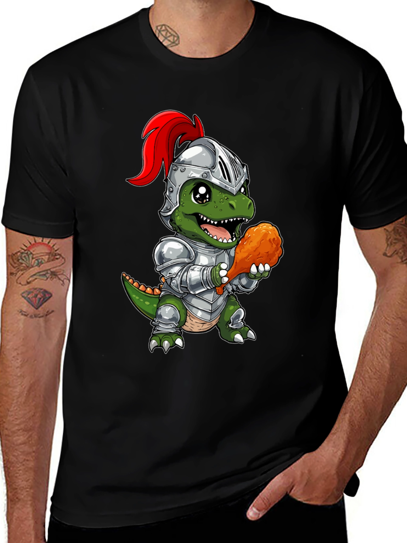 Dino Knight T-Shirt - Chicken Leg Champion