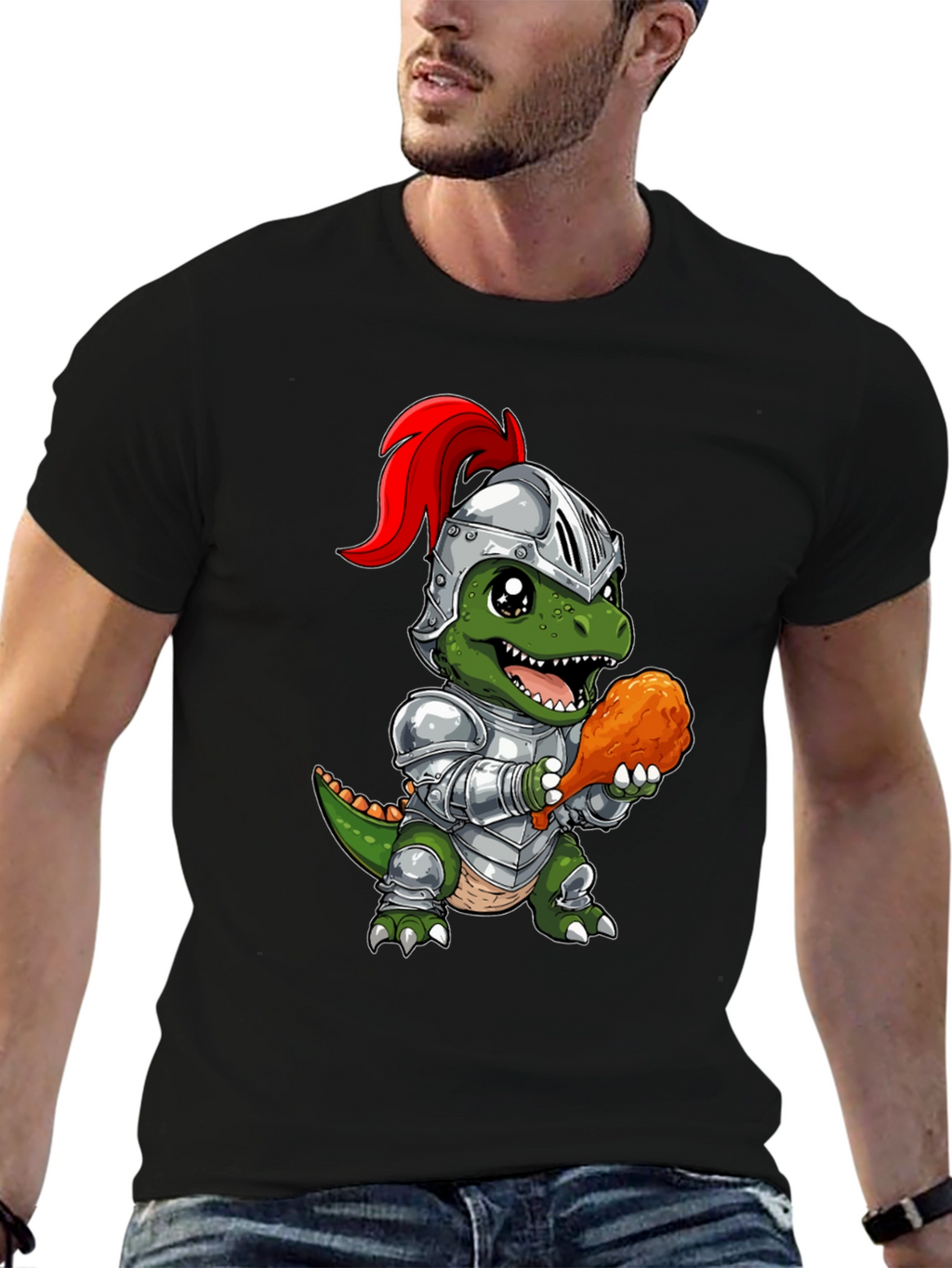 Dino Knight T-Shirt - Chicken Leg Champion