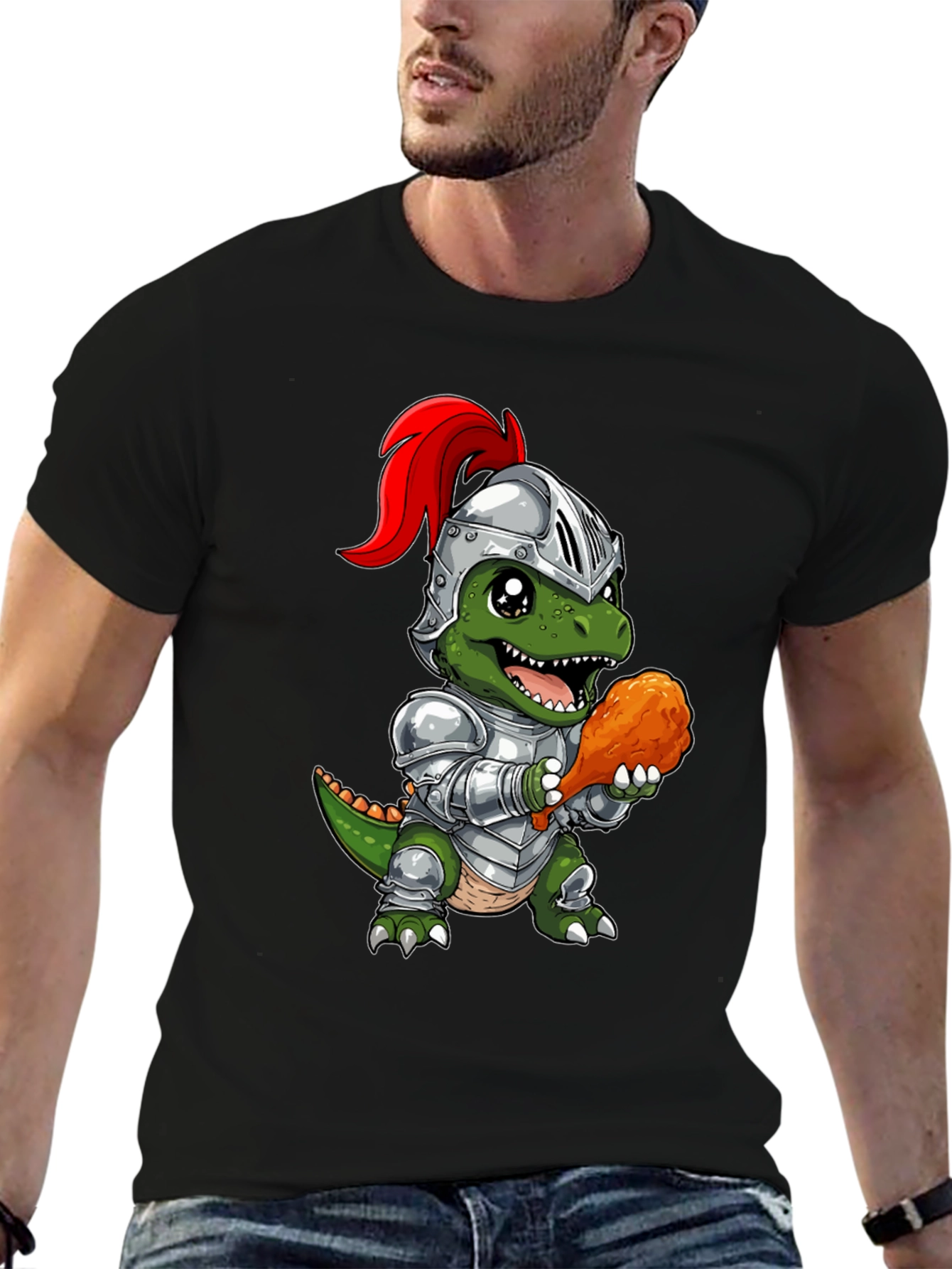 Dino Knight T-Shirt - Chicken Leg Champion
