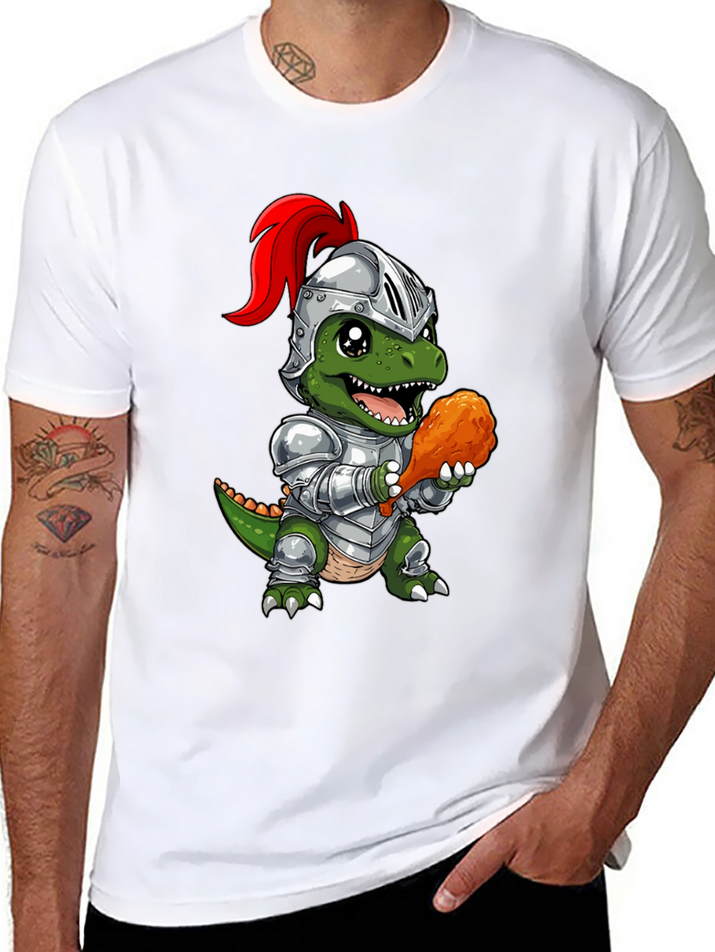 Dino Knight T-Shirt - Chicken Leg Champion