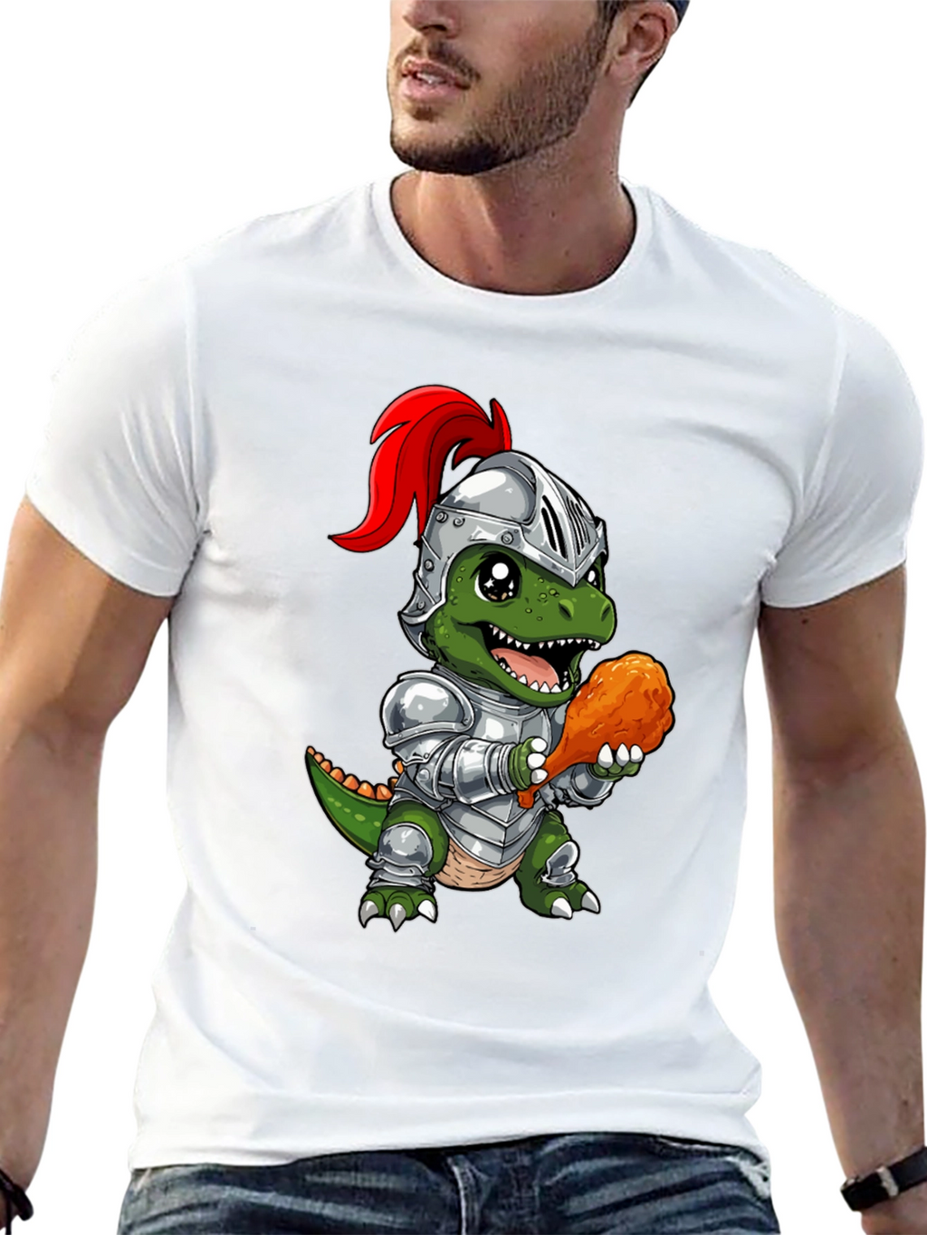 Dino Knight T-Shirt - Chicken Leg Champion