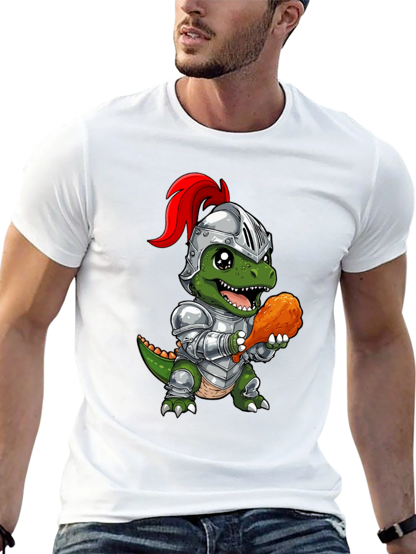 Dino Knight T-Shirt - Chicken Leg Champion