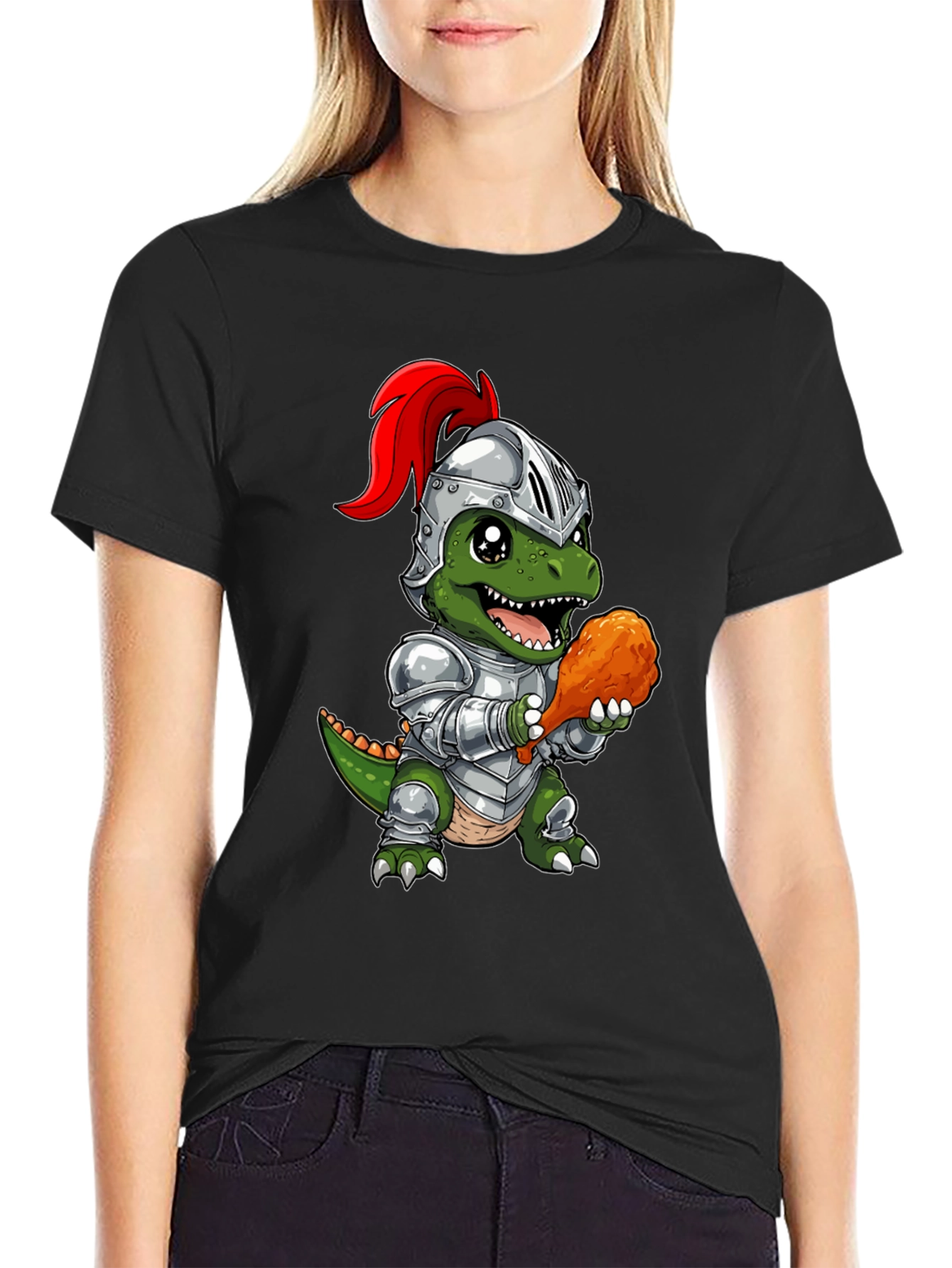 Dino Knight T-Shirt - Chicken Leg Champion
