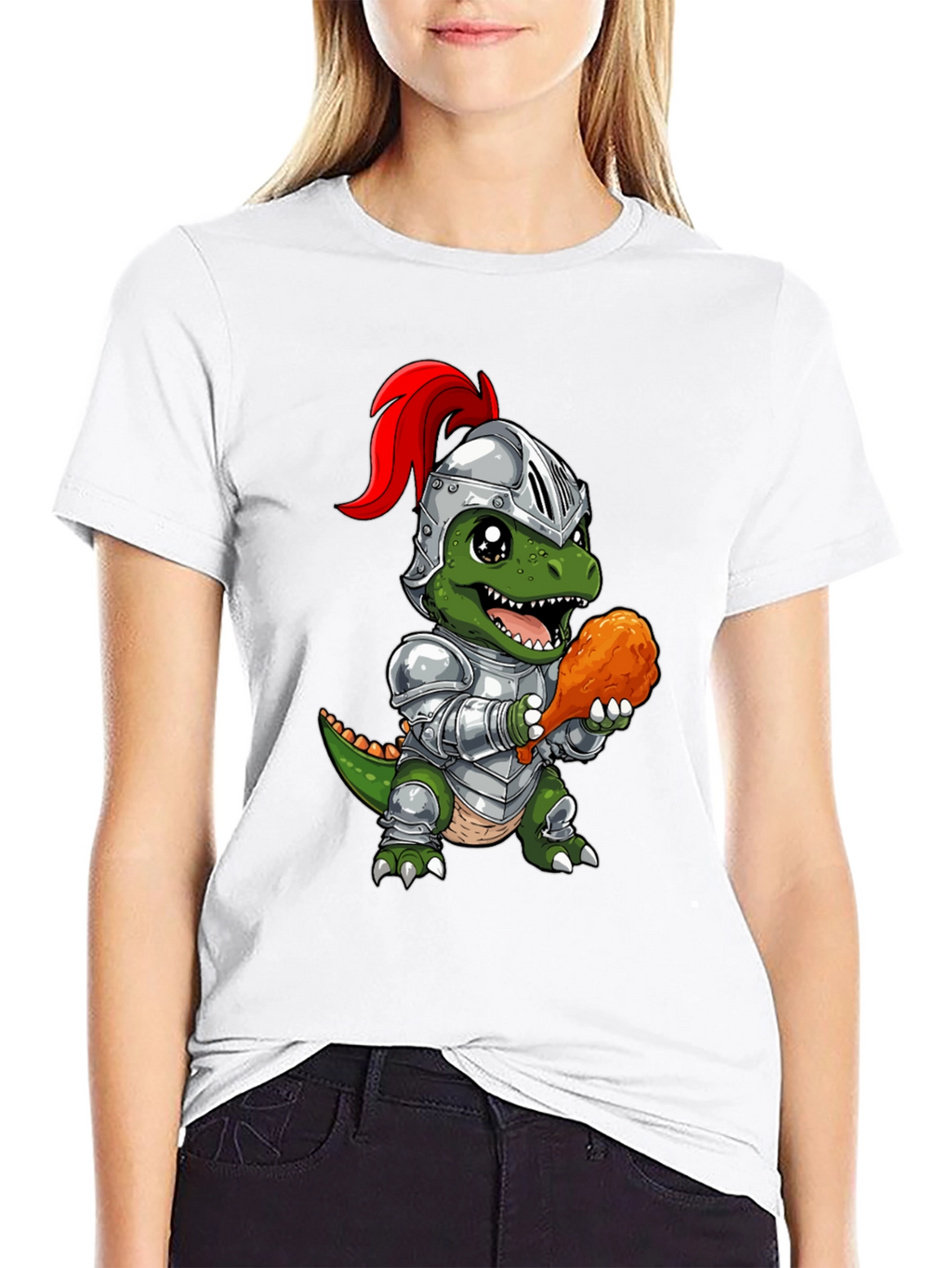 Dino Knight T-Shirt - Chicken Leg Champion