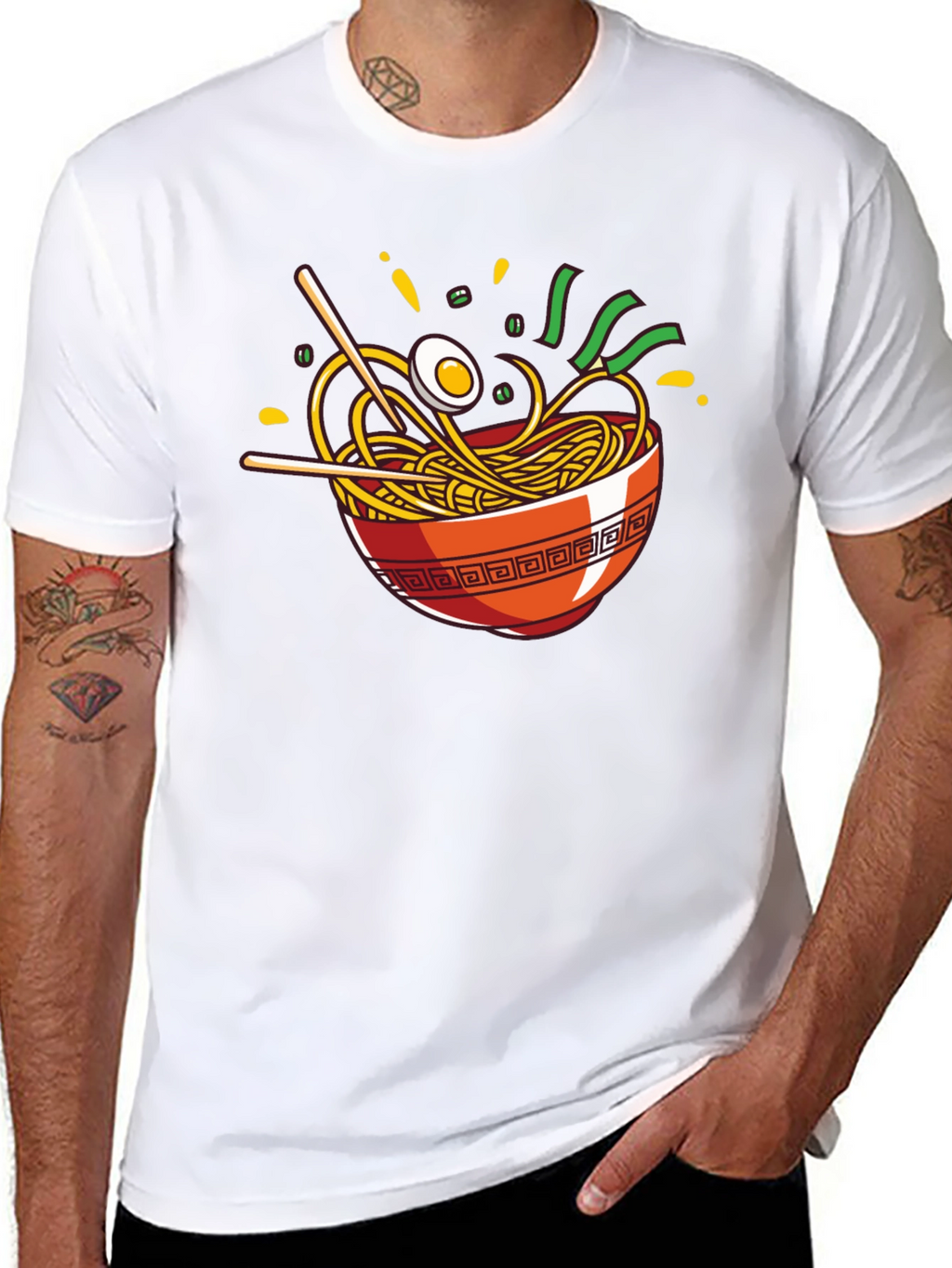 Ramen Bowl Graphic T-Shirt - Casual Crew Neck Tee