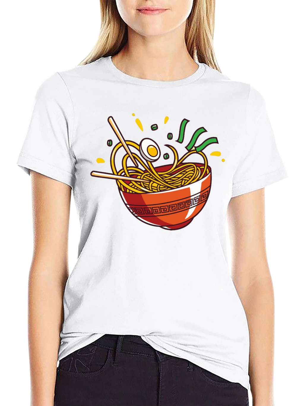 Ramen Bowl Graphic T-Shirt - Casual Crew Neck Tee