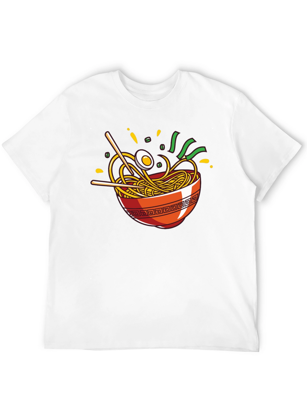 Ramen Bowl Graphic T-Shirt - Casual Crew Neck Tee