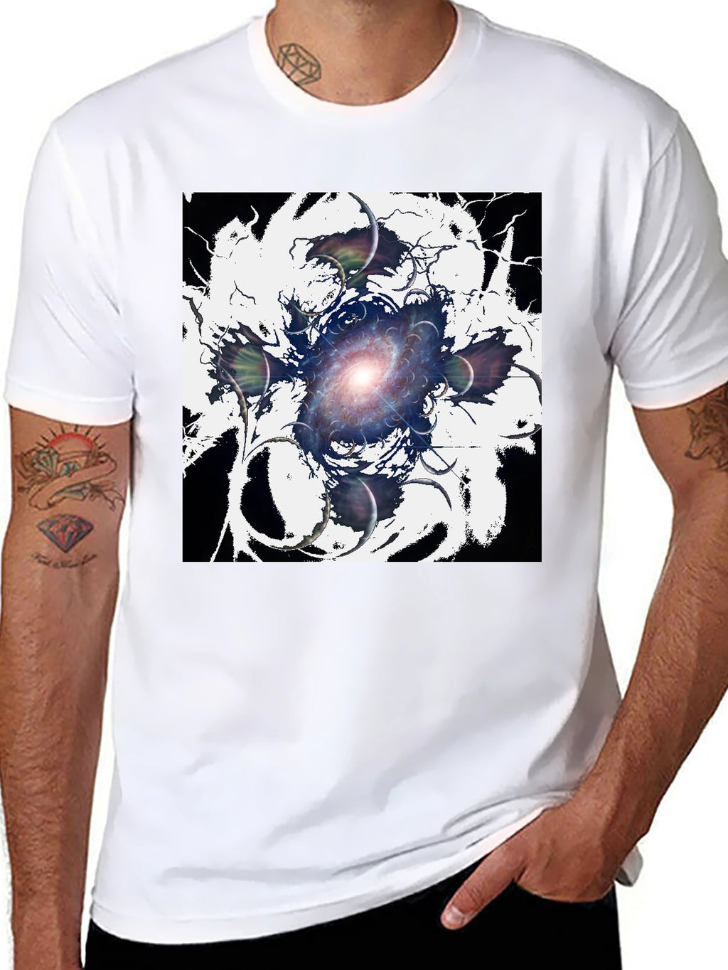 Cosmic Galaxy Graphic Tee - Black