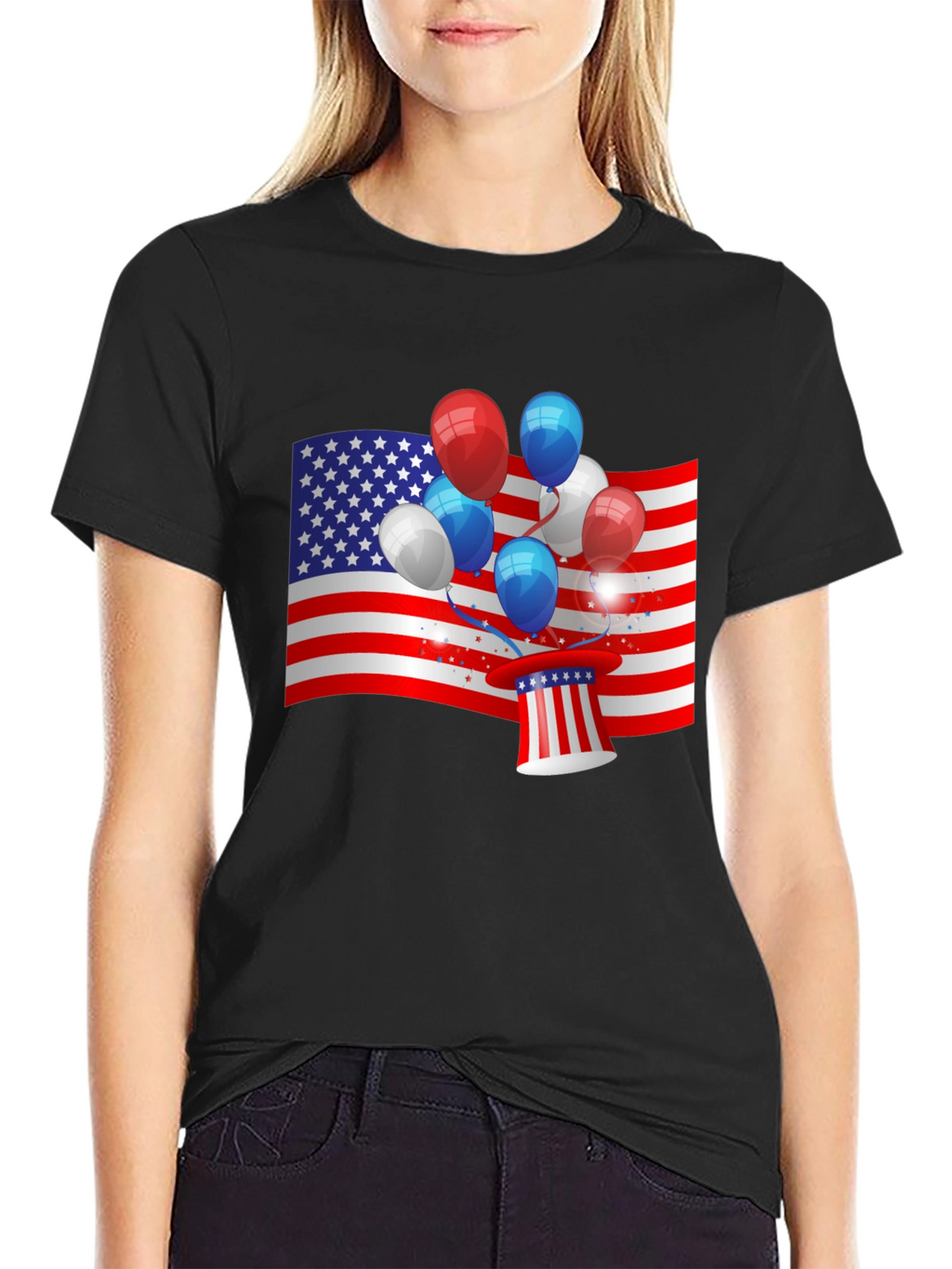 Patriotic Balloon USA Flag T-Shirt