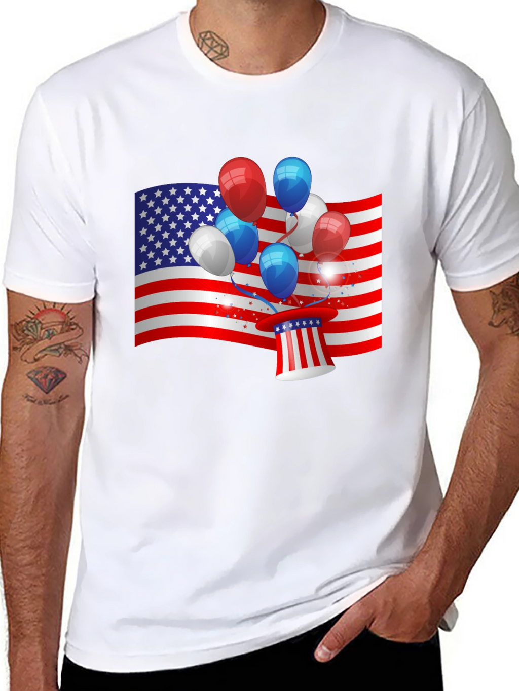 Patriotic Balloon USA Flag T-Shirt
