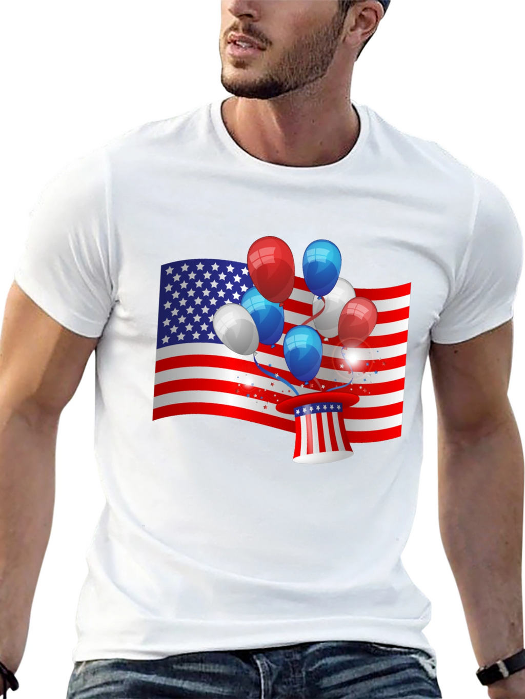 Patriotic Balloon USA Flag T-Shirt