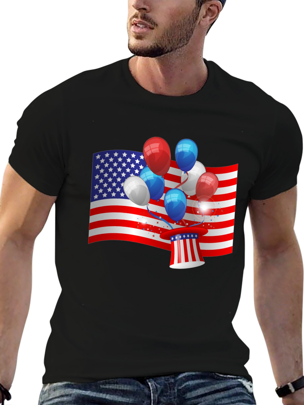 Patriotic Balloon USA Flag T-Shirt