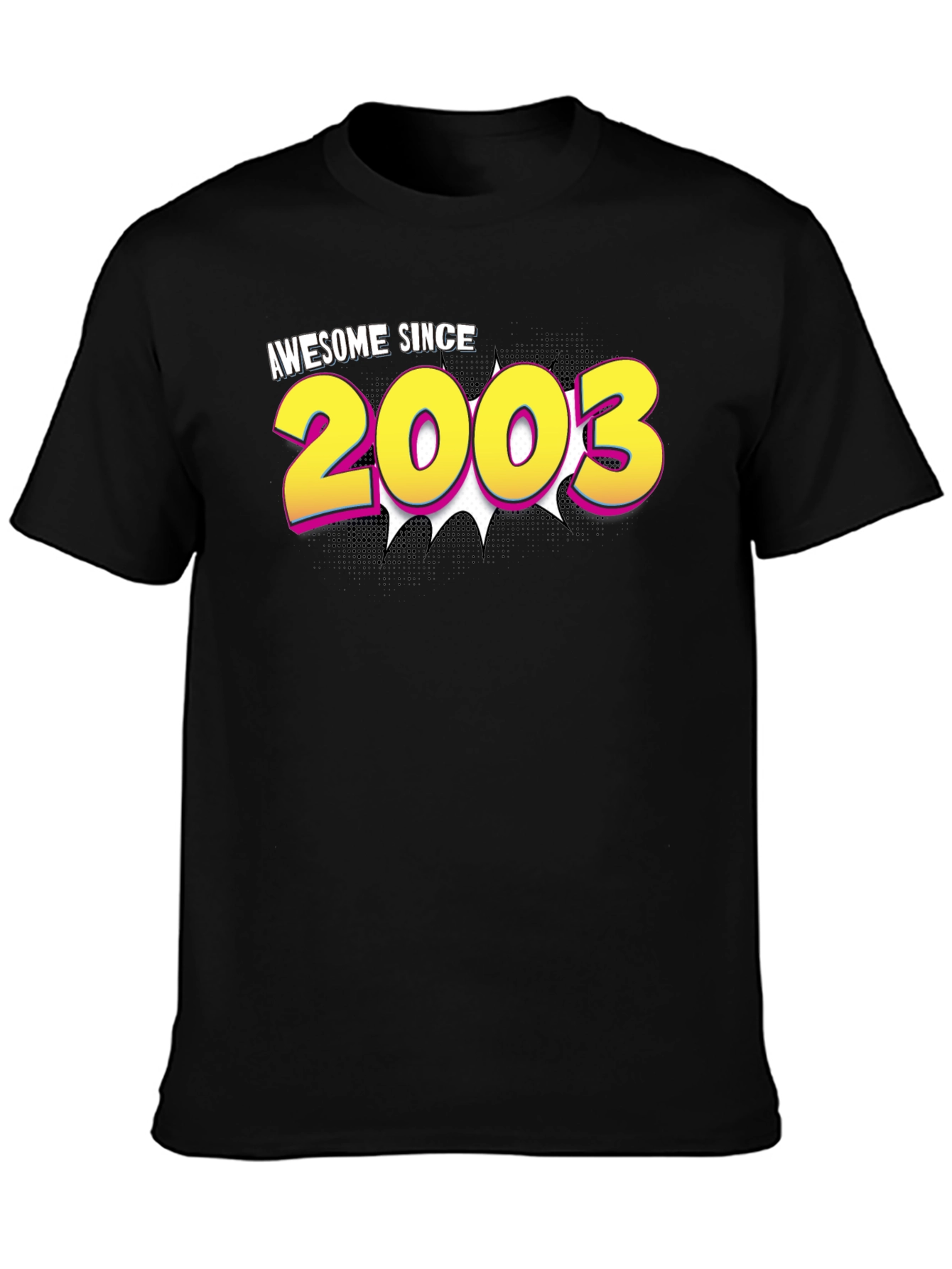 Awesome Since 2003 Graphic Tee - Black Cotton Blend
