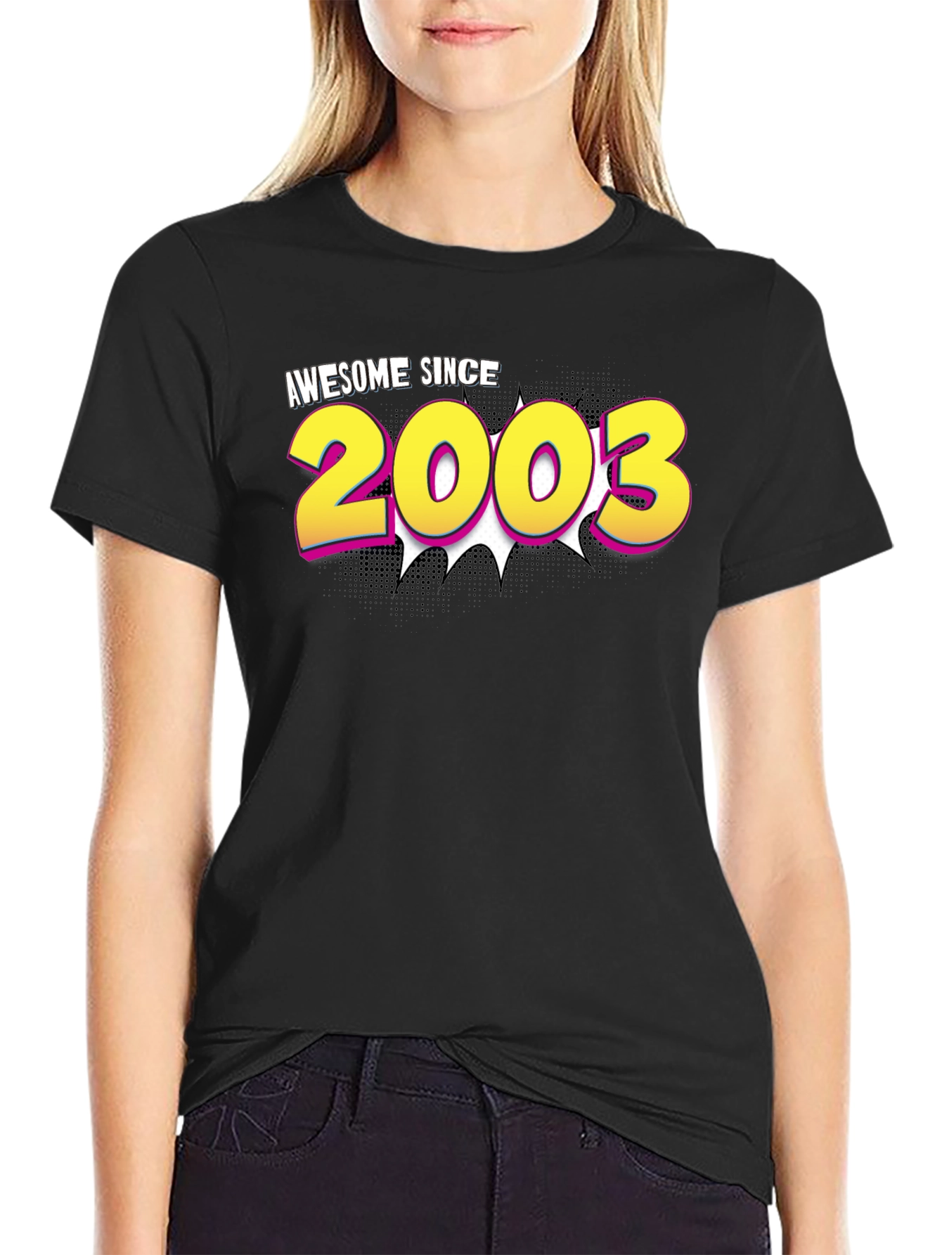 Awesome Since 2003 Graphic Tee - Black Cotton Blend