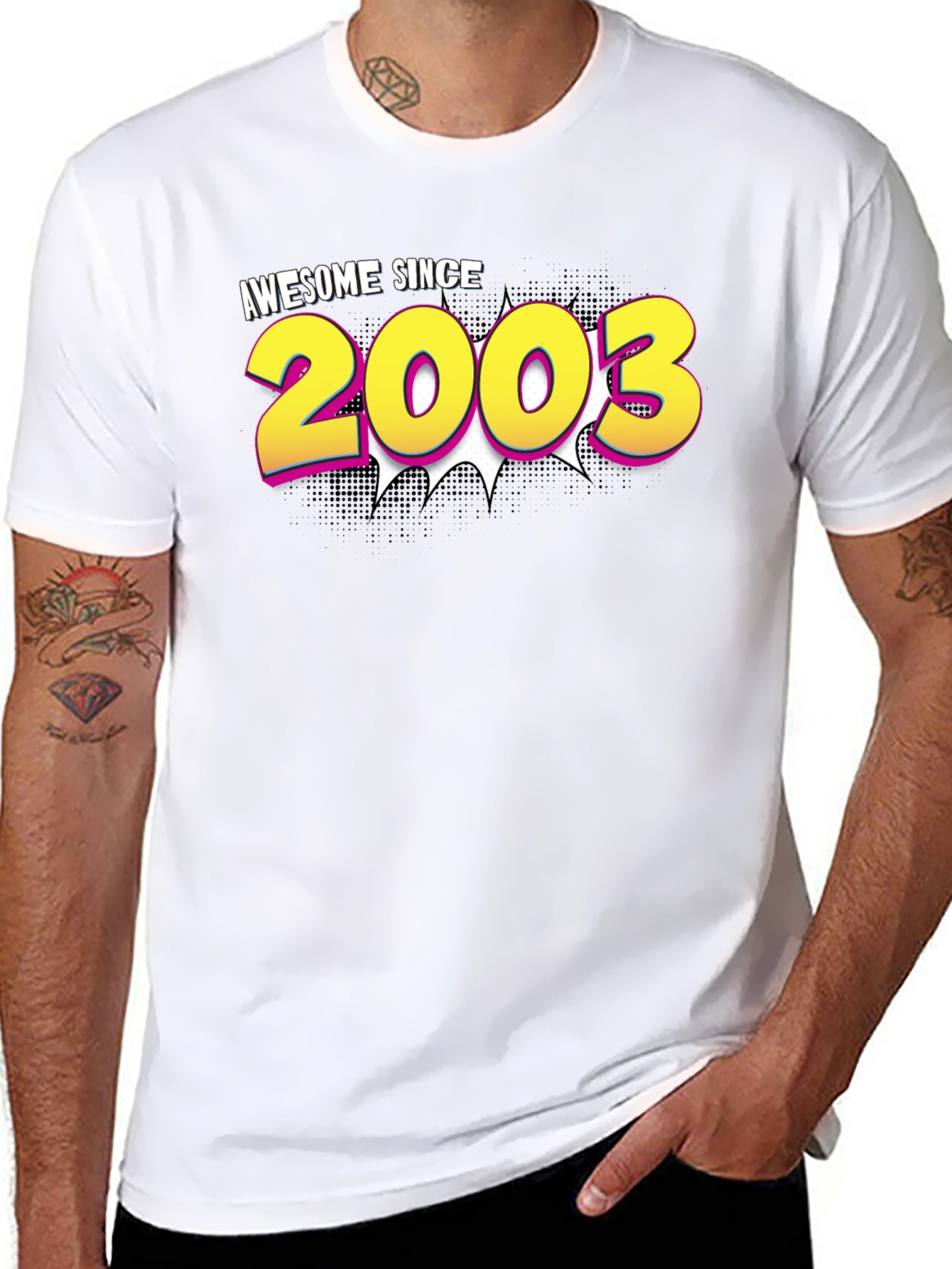 Awesome Since 2003 Graphic Tee - Black Cotton Blend