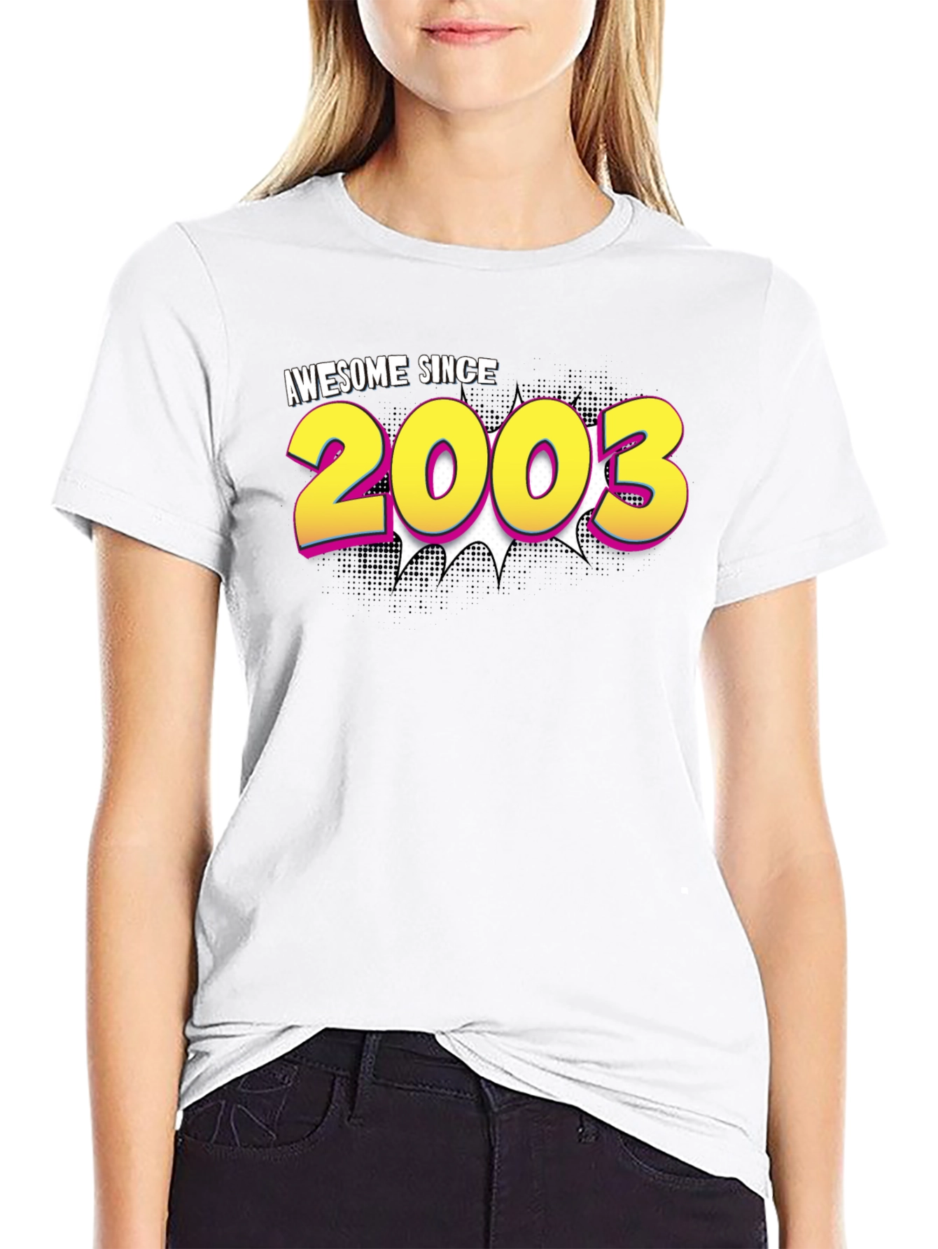Awesome Since 2003 Graphic Tee - Black Cotton Blend