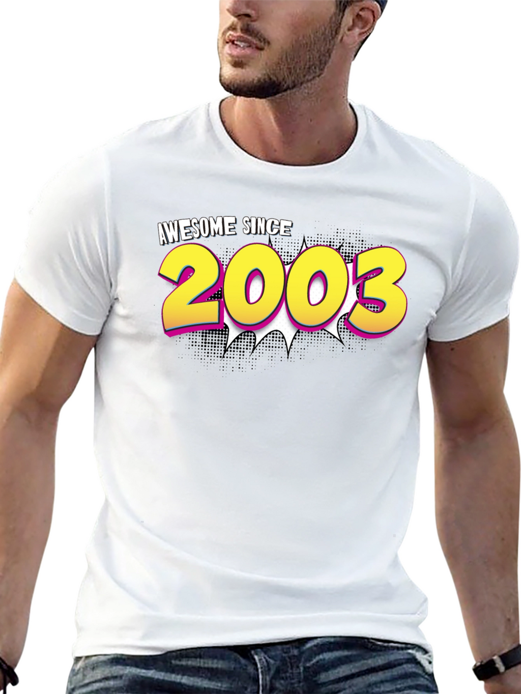 Awesome Since 2003 Graphic Tee - Black Cotton Blend