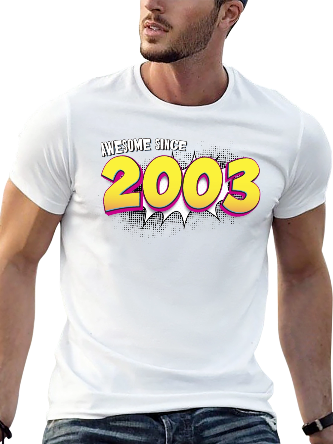 Awesome Since 2003 Graphic Tee - Black Cotton Blend