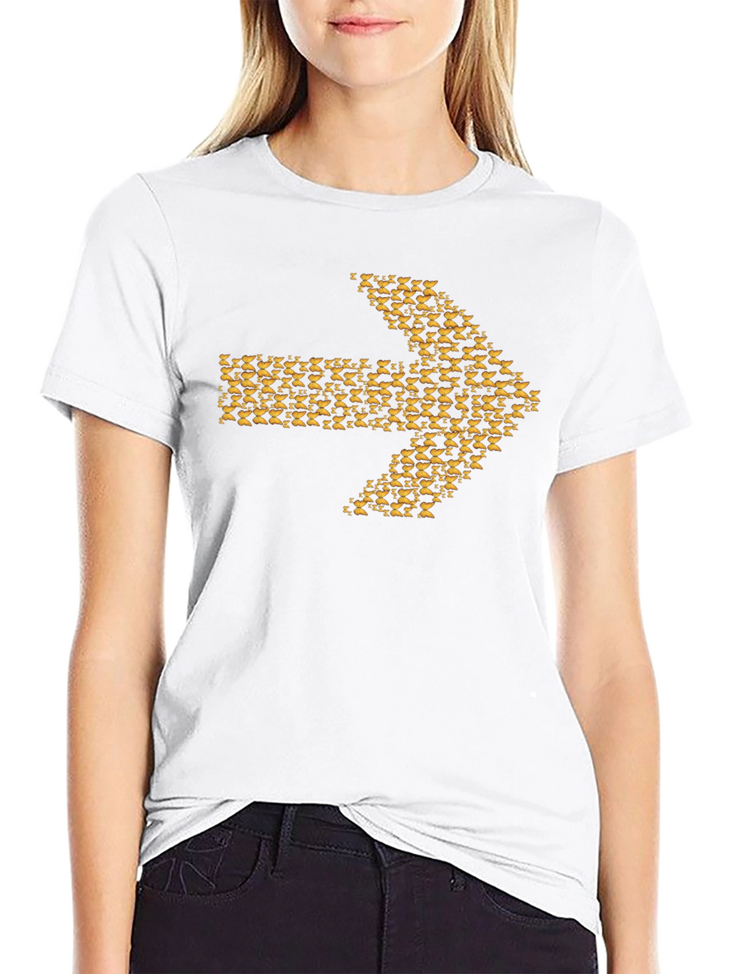 Arrow Graphic Tee - Black Cotton Blend Casual Wear