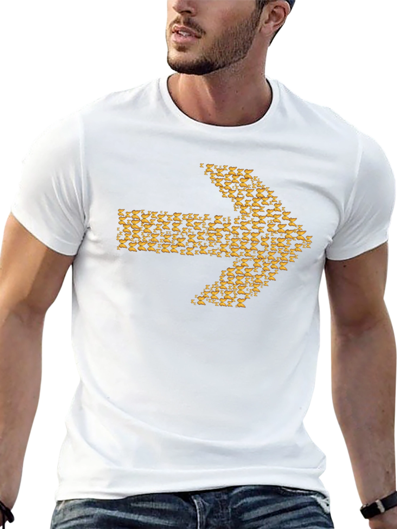 Arrow Graphic Tee - Black Cotton Blend Casual Wear